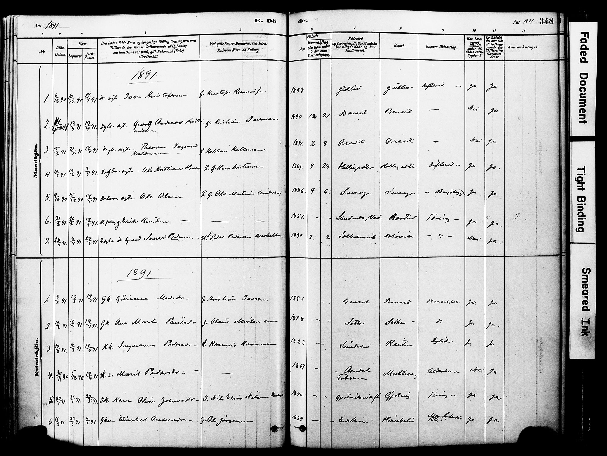 Ministerialprotokoller, klokkerbøker og fødselsregistre - Møre og Romsdal, SAT/A-1454/560/L0721: Parish register (official) no. 560A05, 1878-1917, p. 348