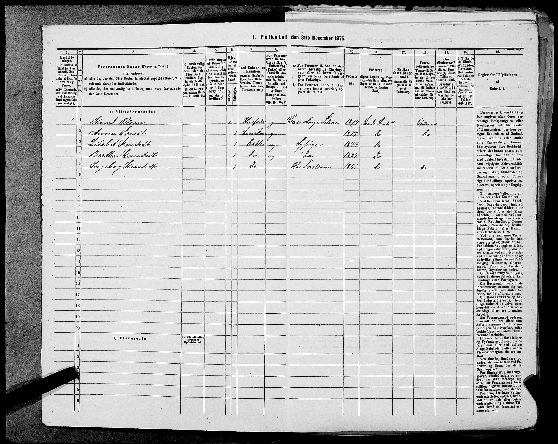 SAST, 1875 census for 1136P Sand, 1875, p. 1010