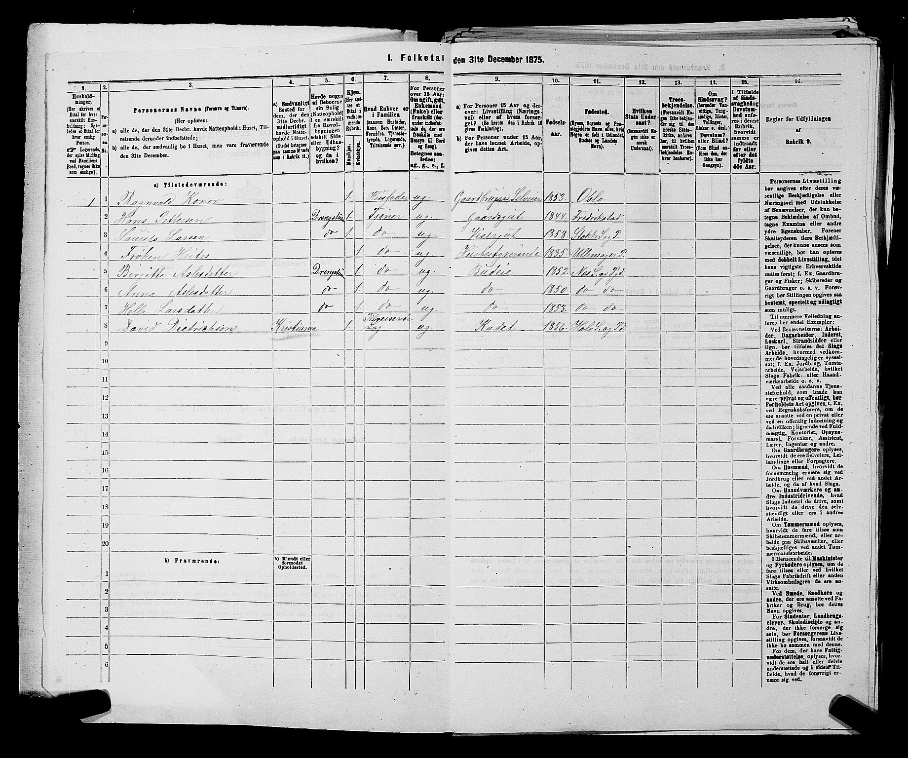 SAKO, 1875 census for 0720P Stokke, 1875, p. 296