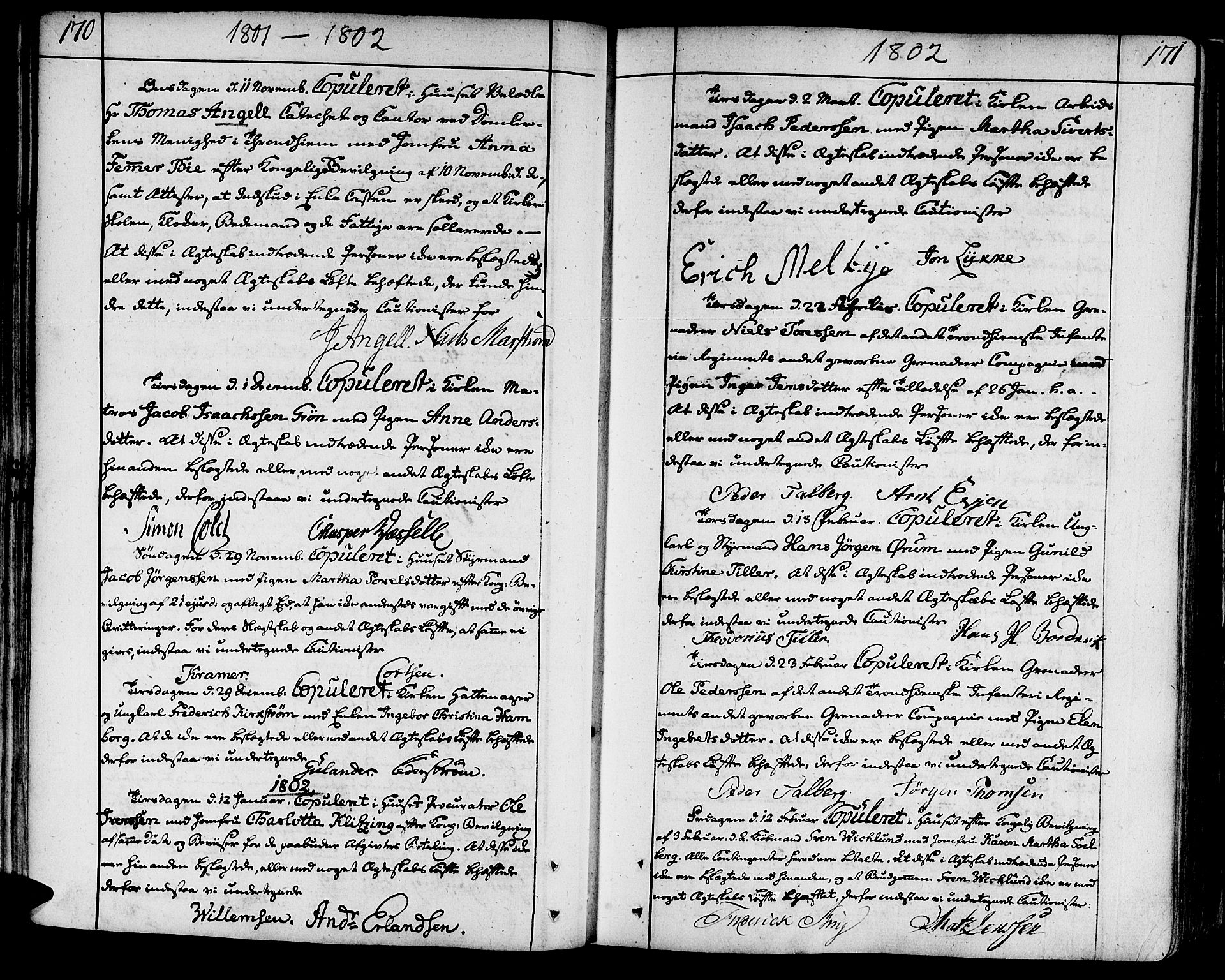 Ministerialprotokoller, klokkerbøker og fødselsregistre - Sør-Trøndelag, SAT/A-1456/602/L0105: Parish register (official) no. 602A03, 1774-1814, p. 170-171