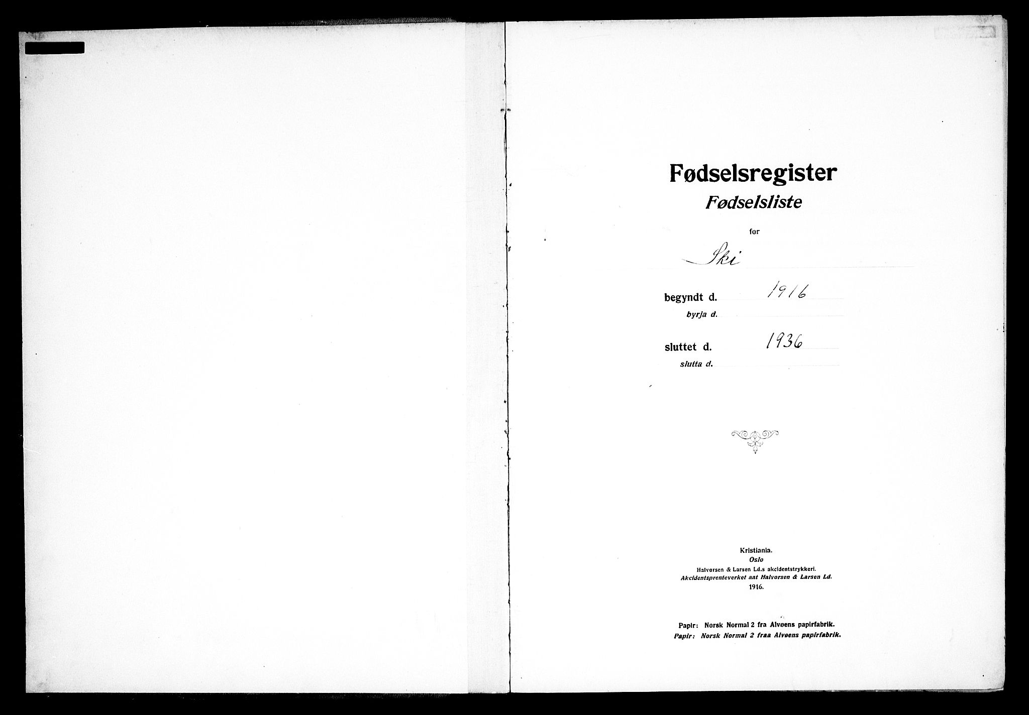 Kråkstad prestekontor Kirkebøker, SAO/A-10125a/J/Jb/L0001: Birth register no. II 1, 1916-1936