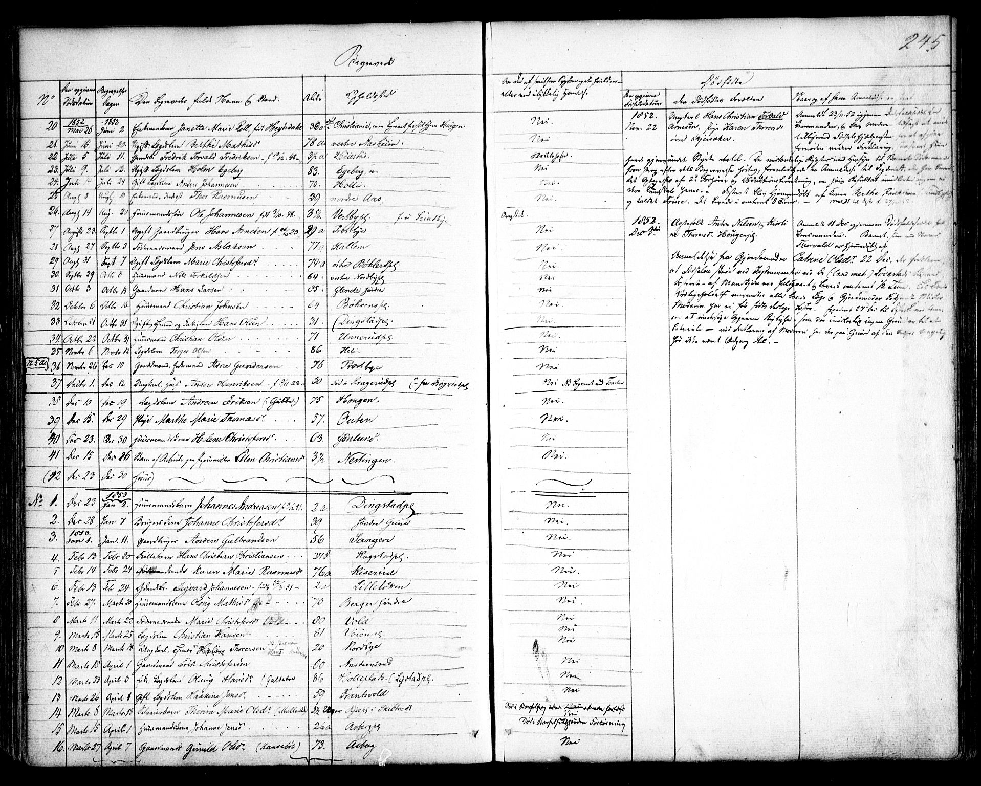 Spydeberg prestekontor Kirkebøker, SAO/A-10924/F/Fa/L0005: Parish register (official) no. I 5, 1842-1862, p. 245
