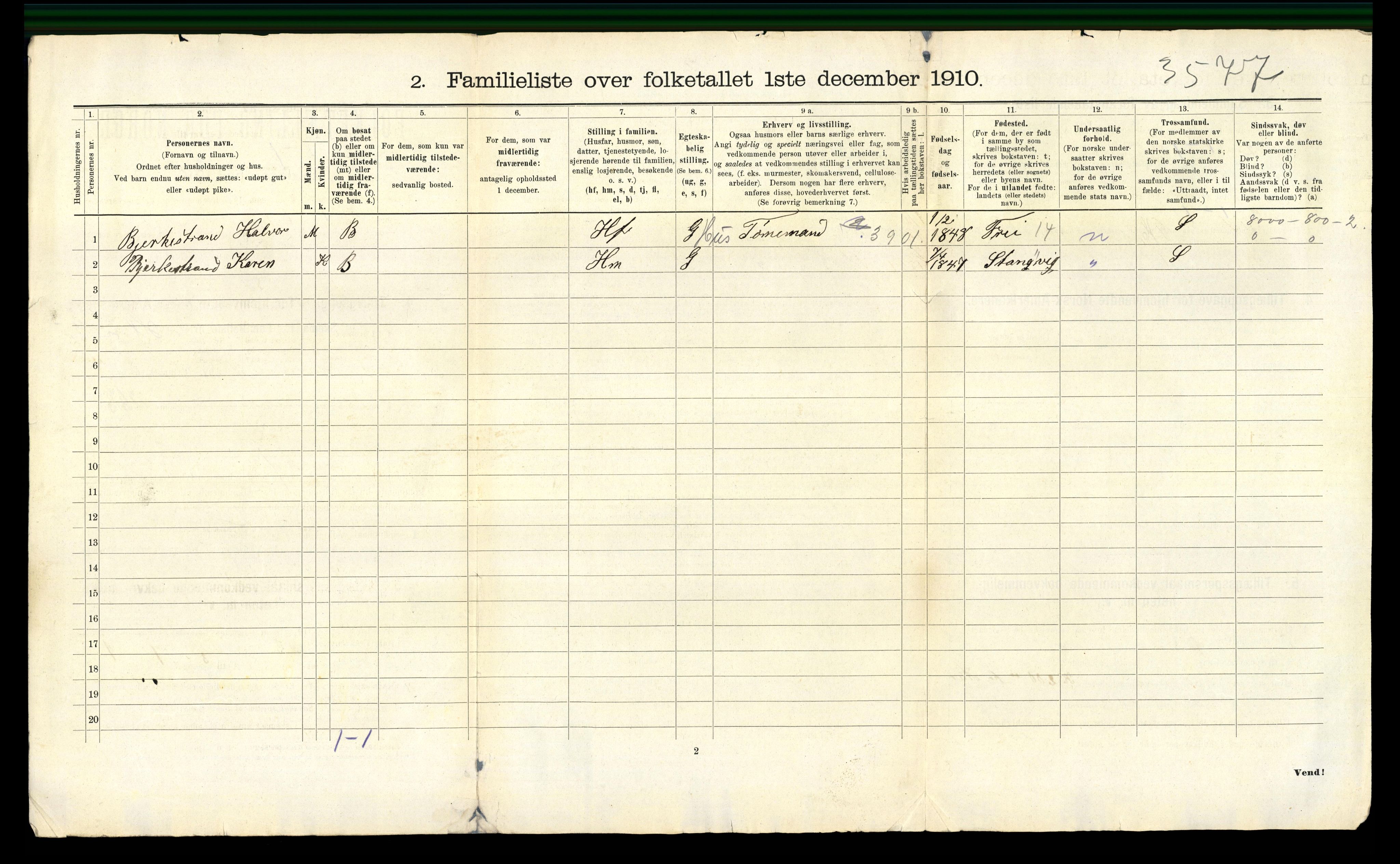 RA, 1910 census for Kristiansund, 1910, p. 3906