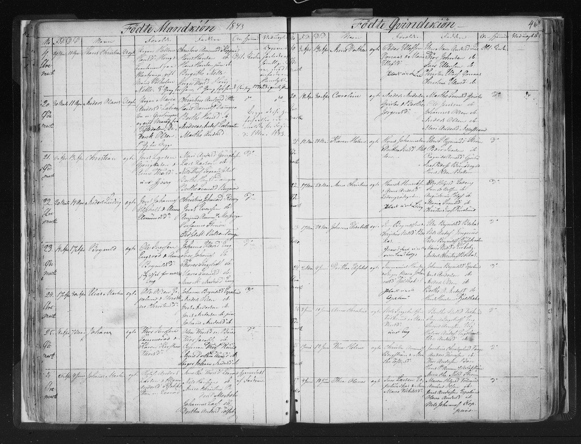 Aremark prestekontor Kirkebøker, SAO/A-10899/F/Fc/L0002: Parish register (official) no. III 2, 1834-1849, p. 46