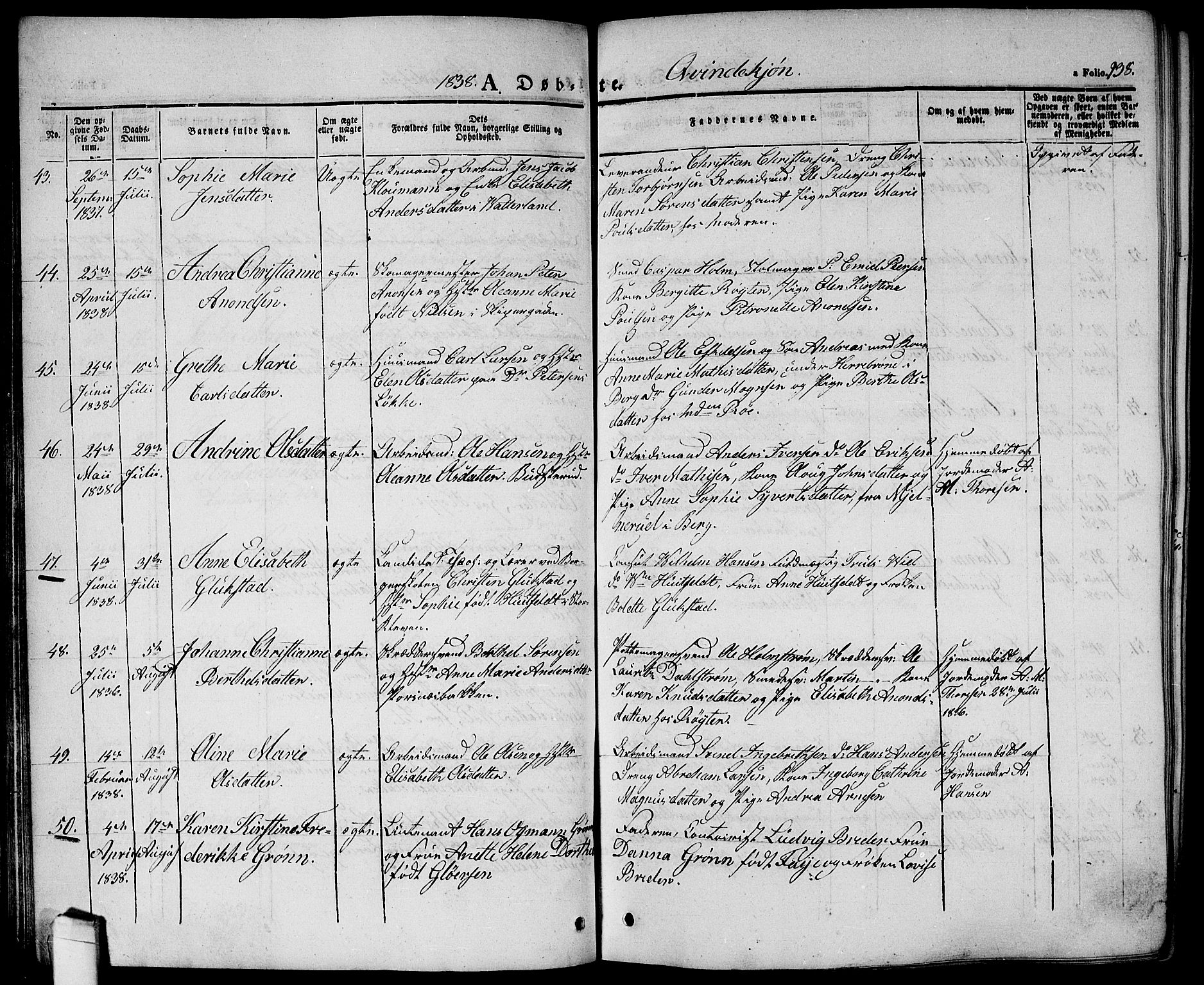 Halden prestekontor Kirkebøker, AV/SAO-A-10909/G/Ga/L0003: Parish register (copy) no. 3, 1834-1844, p. 138