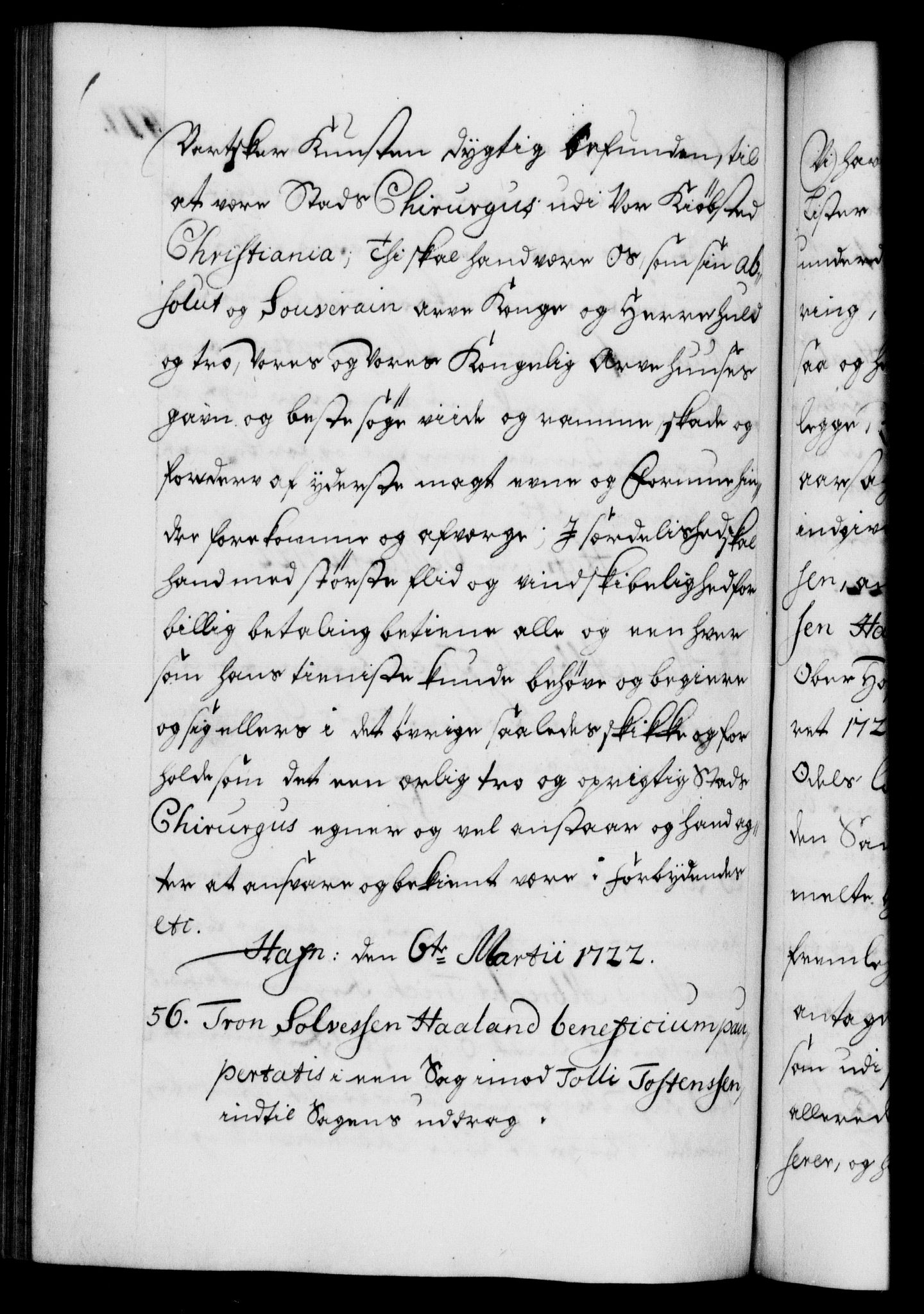 Danske Kanselli 1572-1799, AV/RA-EA-3023/F/Fc/Fca/Fcaa/L0023: Norske registre, 1720-1722, p. 477b