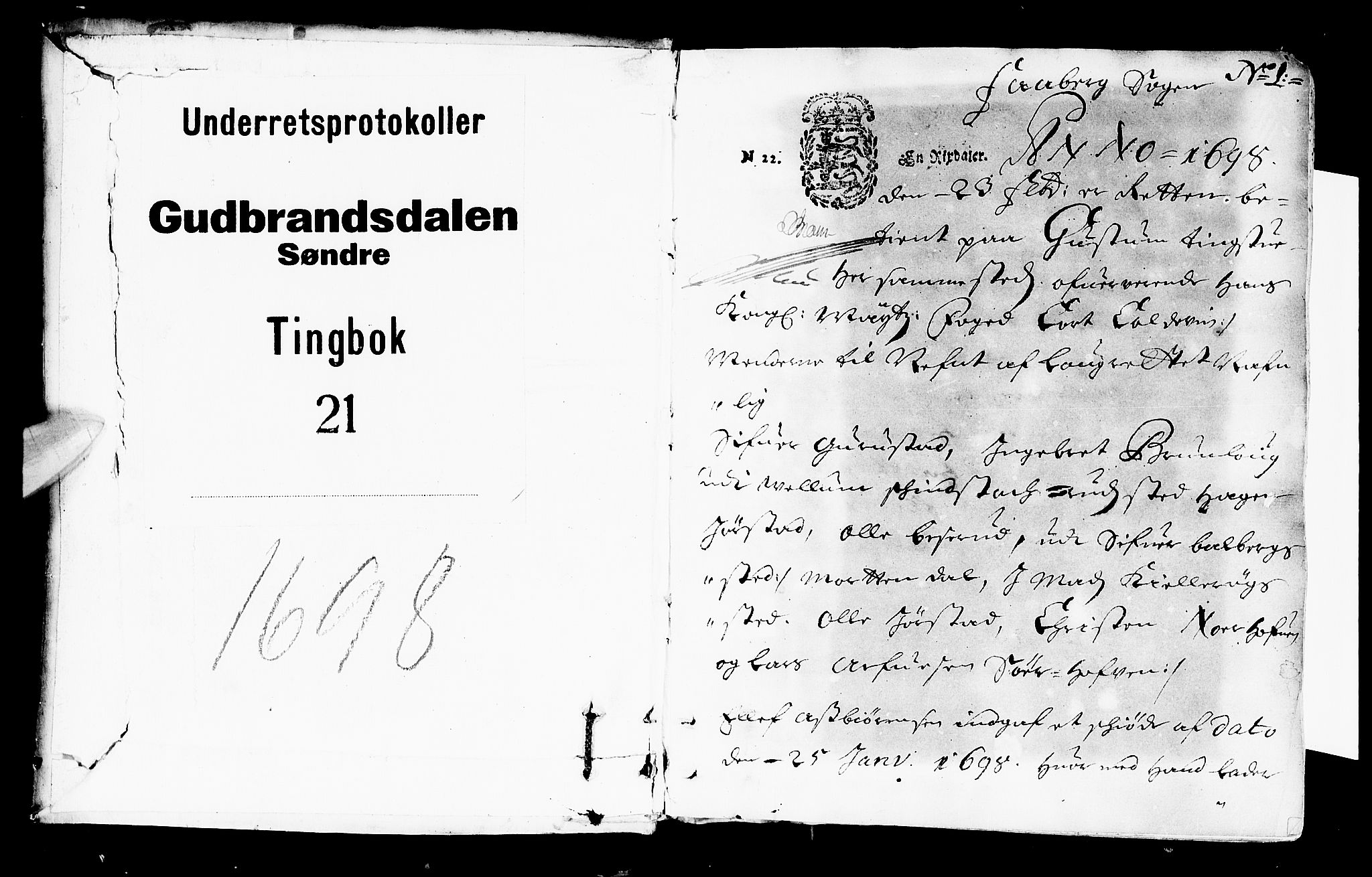 Sorenskriverier i Gudbrandsdalen, AV/SAH-TING-036/G/Gb/Gbb/L0021: Tingbok - Sør-Gudbrandsdal, 1698, p. 0b-1a