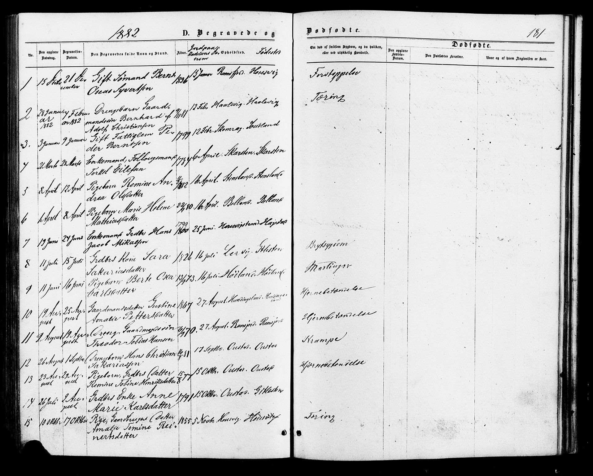 Lyngdal sokneprestkontor, AV/SAK-1111-0029/F/Fa/Faa/L0003: Parish register (official) no. A 3, 1871-1882, p. 181