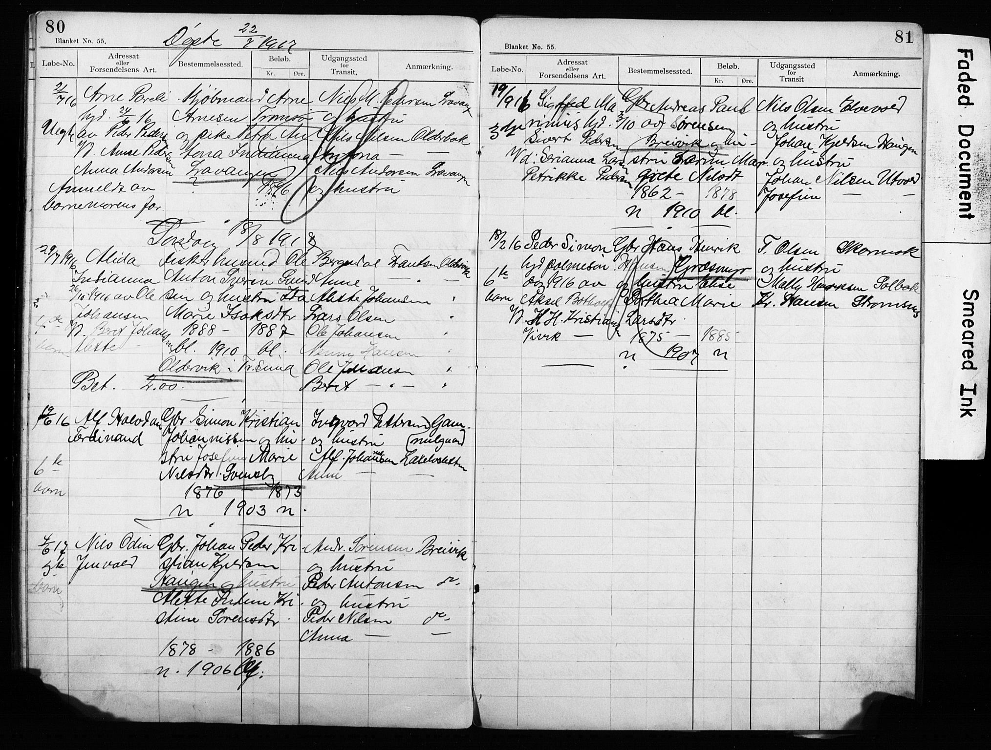 Lyngen sokneprestembete, AV/SATØ-S-1289/H/Ha/L0052/0002: Baptism register no. 52.2, 1915-1928, p. 80-81