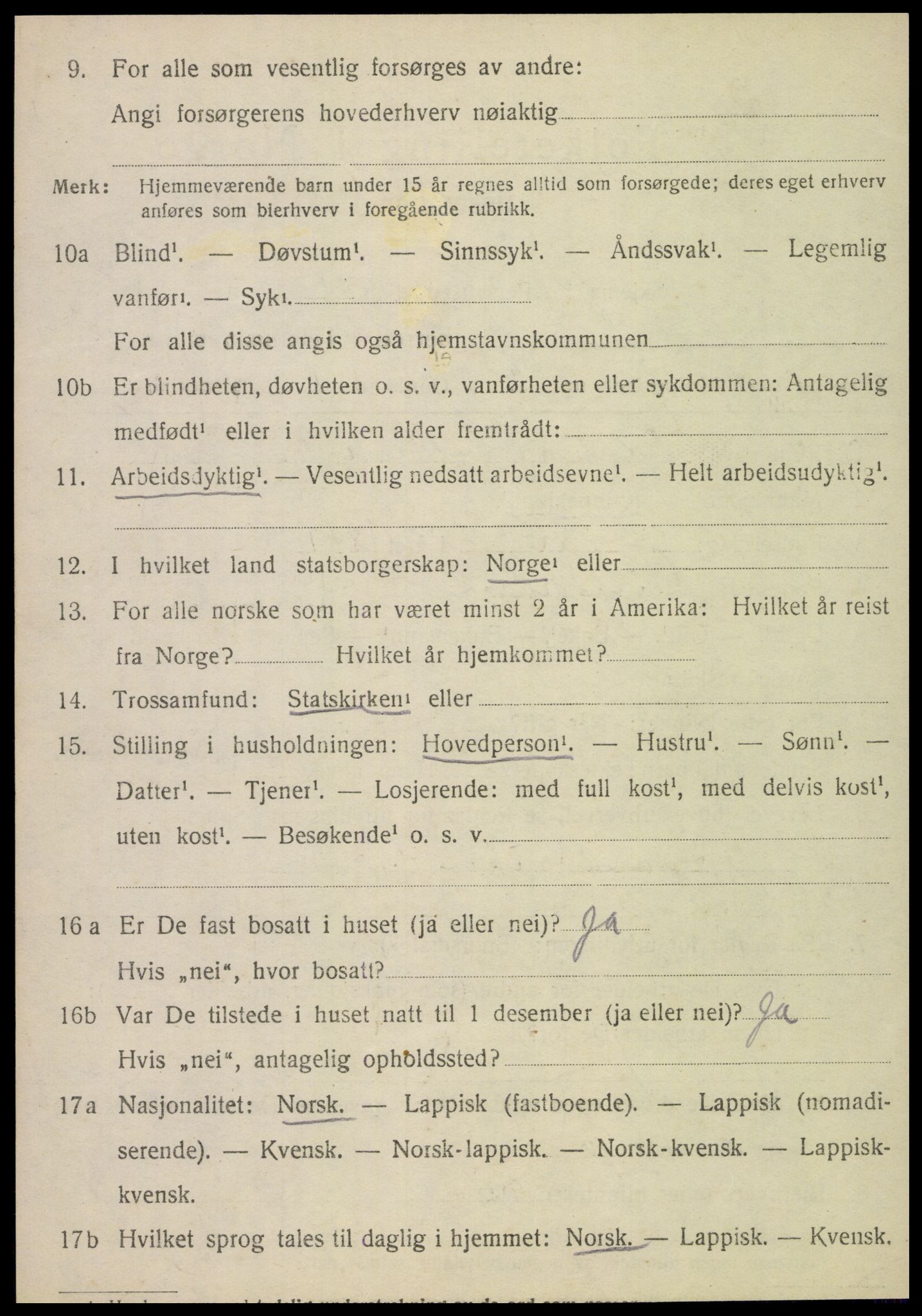 SAT, 1920 census for Alstahaug, 1920, p. 592