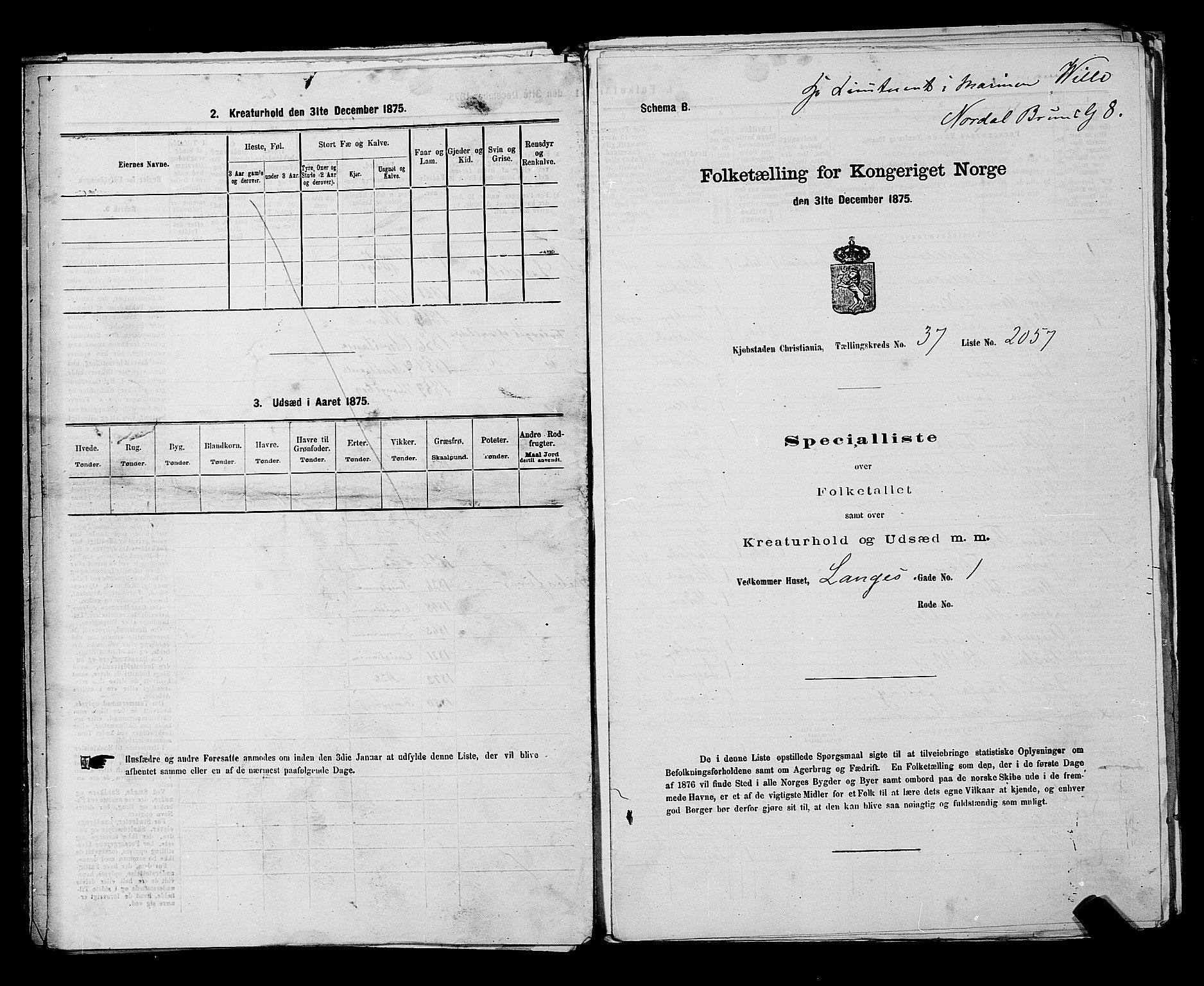 RA, 1875 census for 0301 Kristiania, 1875, p. 5880