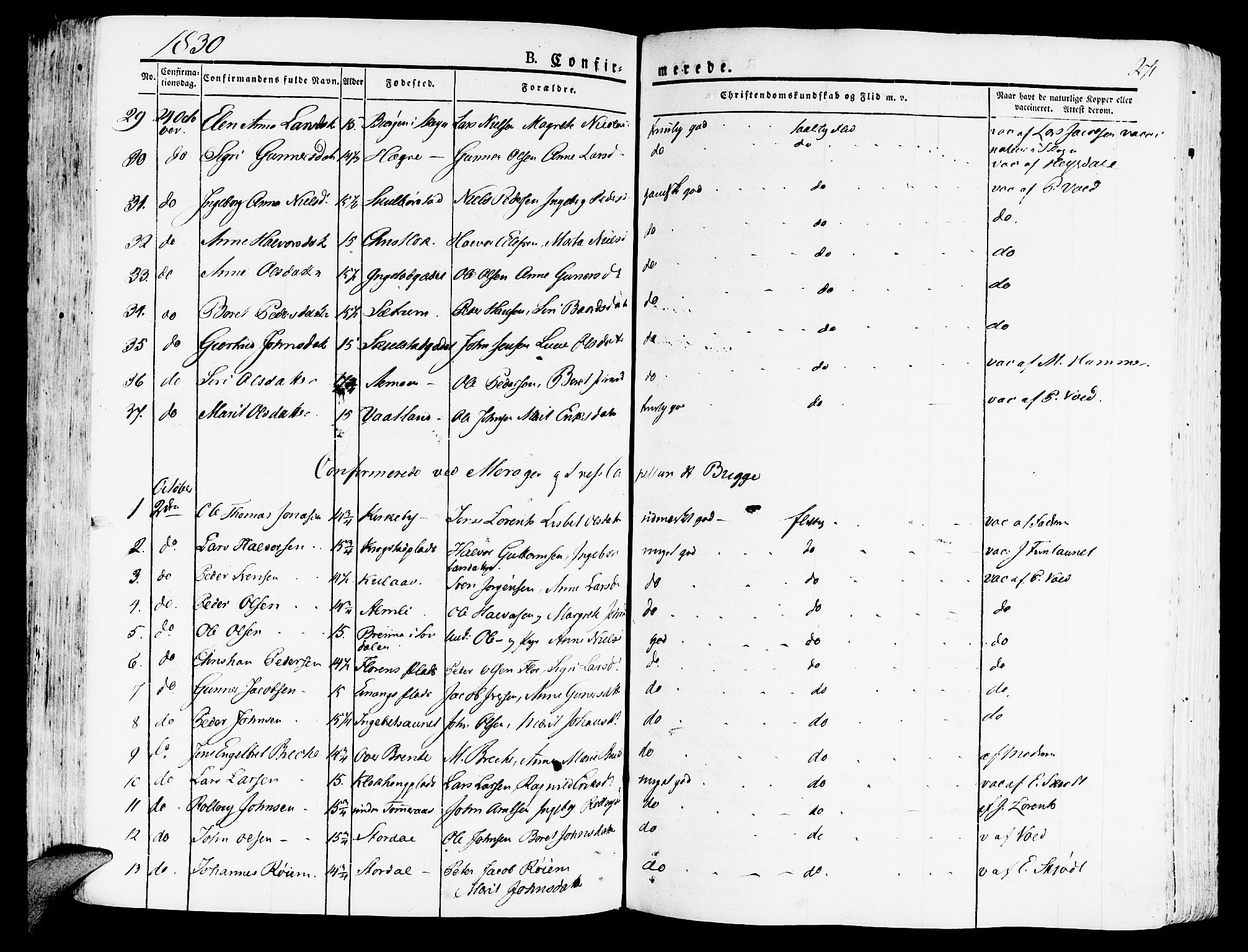 Ministerialprotokoller, klokkerbøker og fødselsregistre - Nord-Trøndelag, SAT/A-1458/709/L0070: Parish register (official) no. 709A10, 1820-1832, p. 271