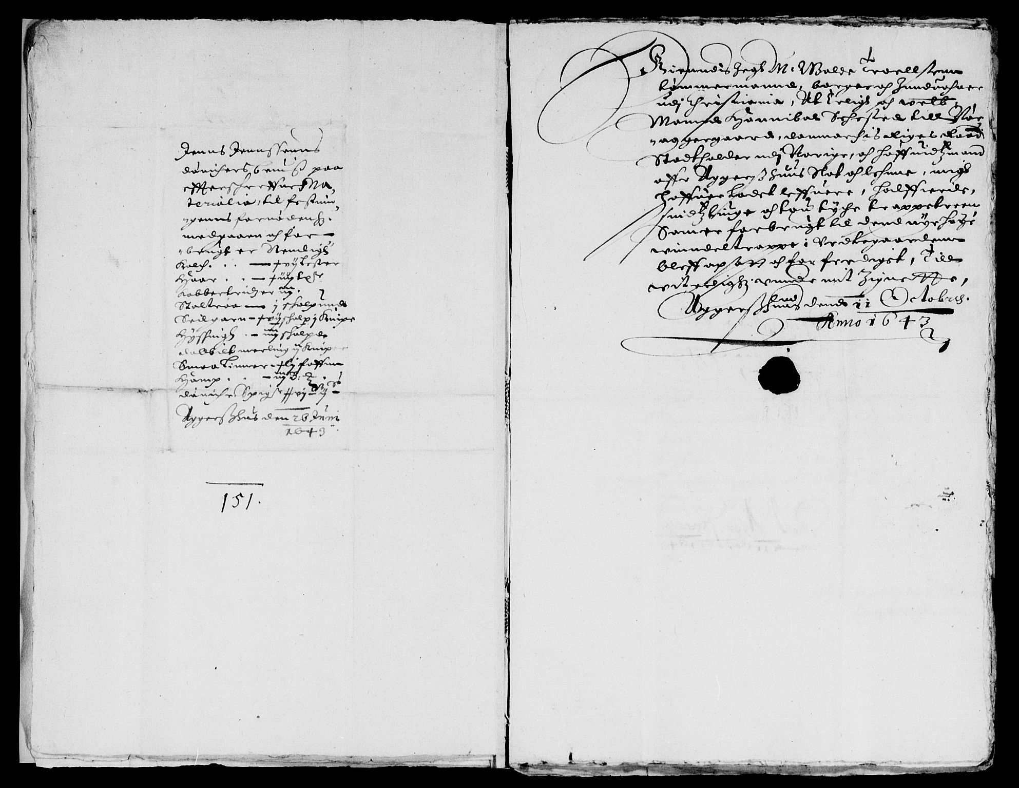 Rentekammeret inntil 1814, Reviderte regnskaper, Lensregnskaper, AV/RA-EA-5023/R/Rb/Rba/L0171: Akershus len, 1643-1644