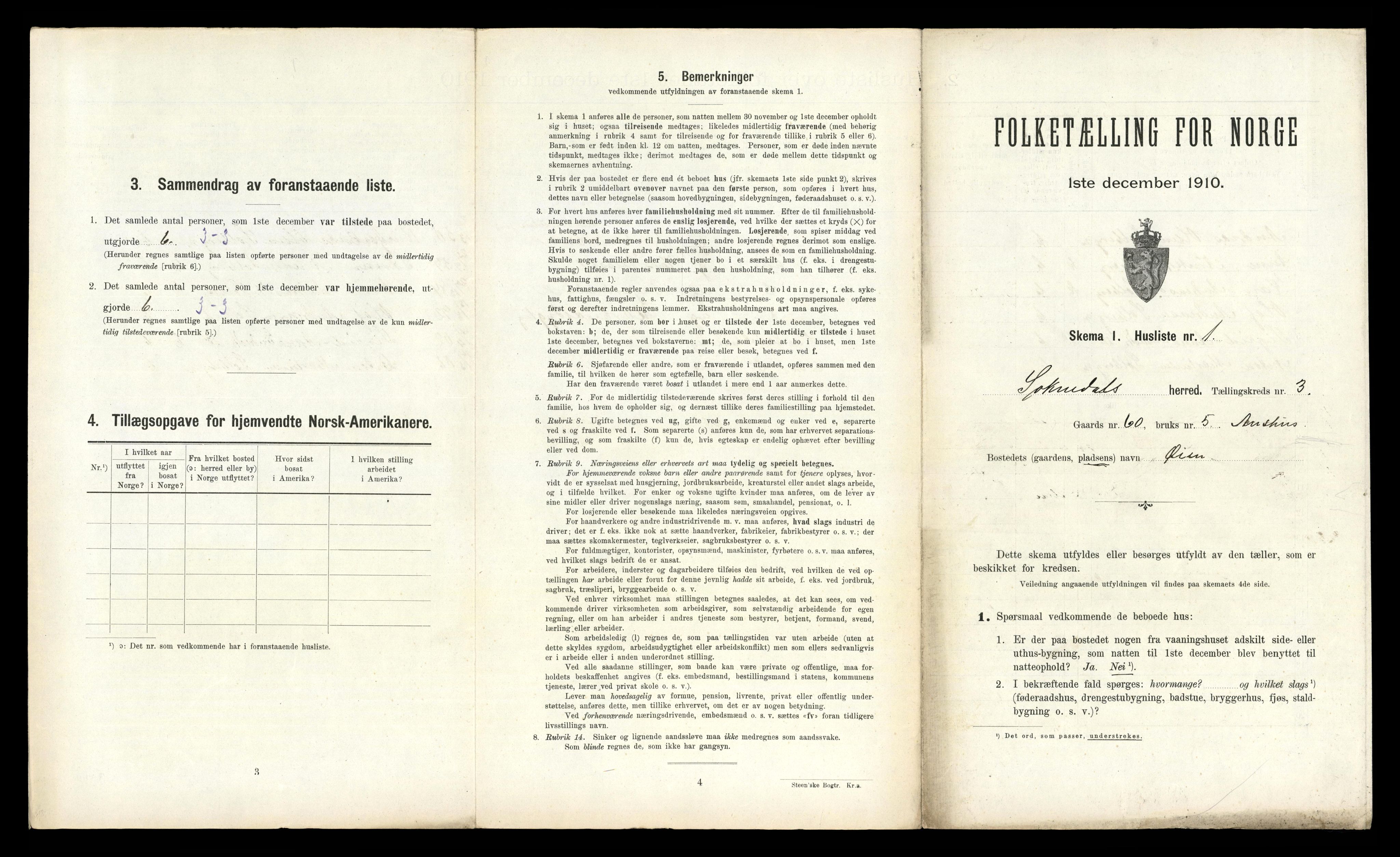 RA, 1910 census for Soknedal, 1910, p. 195