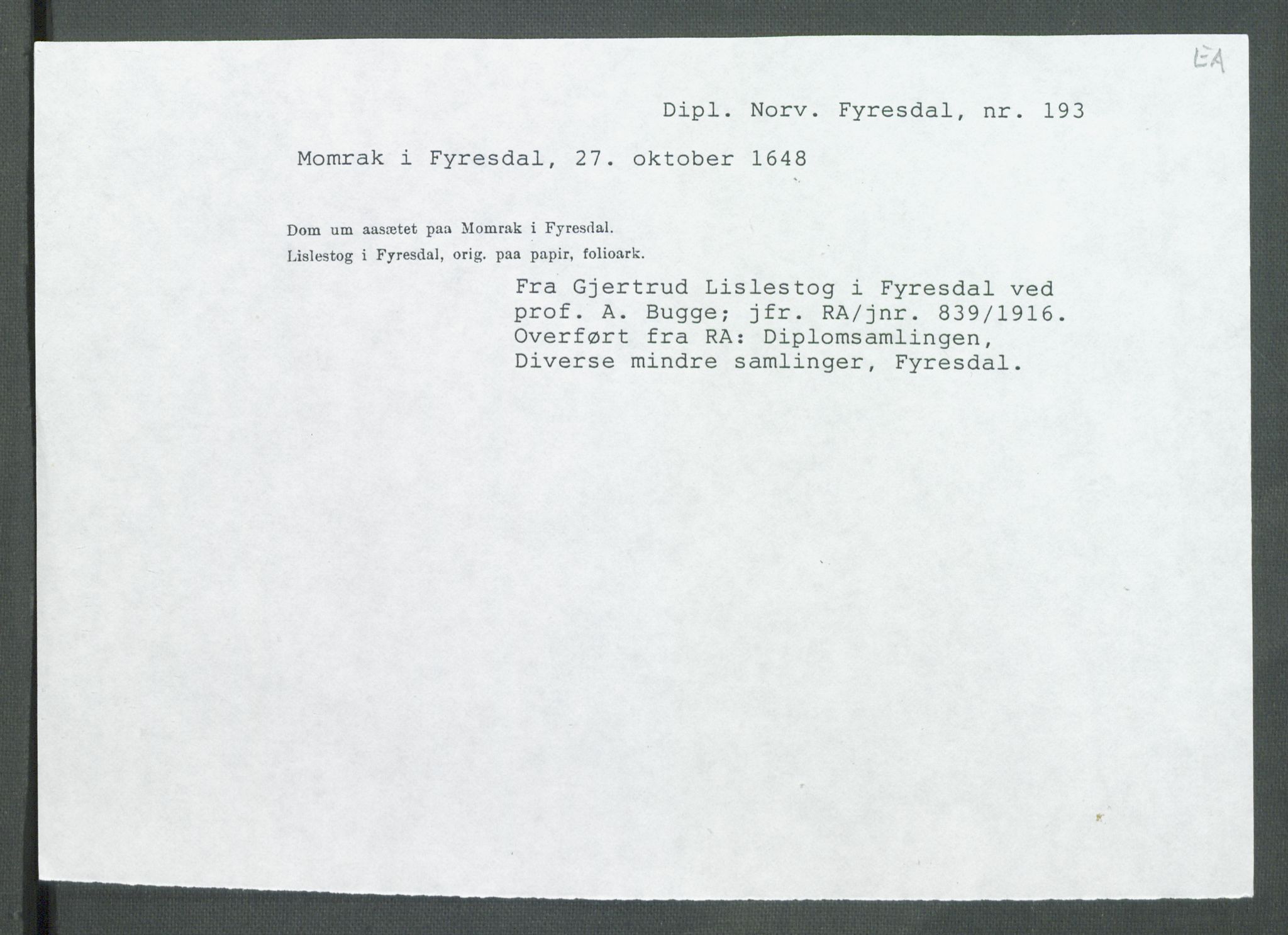 Riksarkivets diplomsamling, AV/RA-EA-5965/F02/L0161: Dokumenter, 1648, p. 97