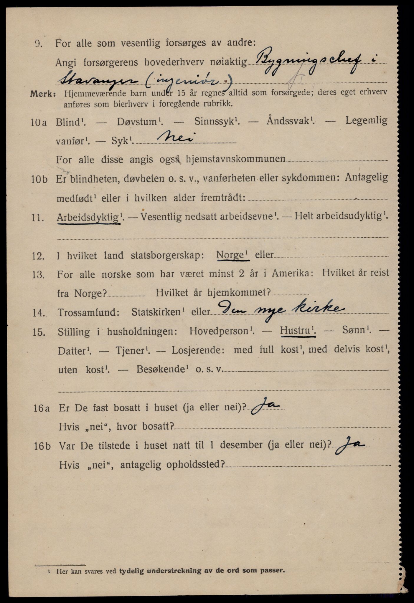 SAST, 1920 census for Stavanger, 1920, p. 79057