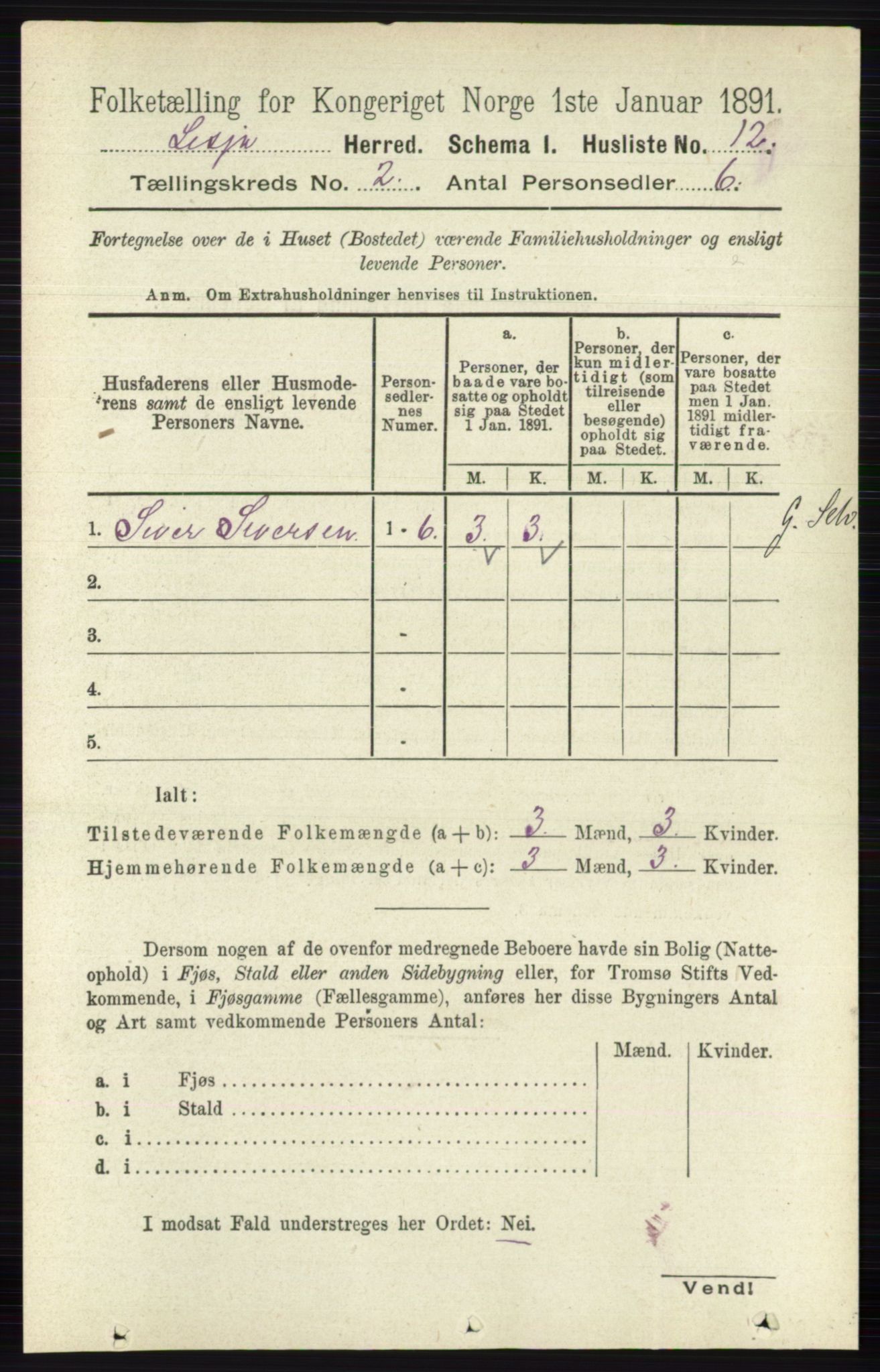 RA, 1891 census for 0512 Lesja, 1891, p. 381