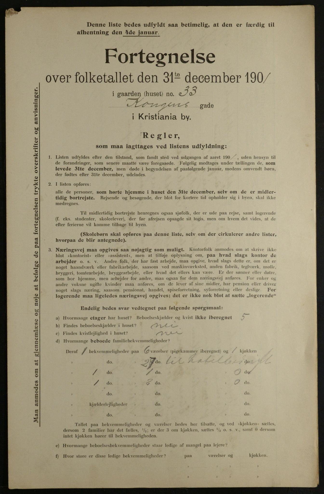 OBA, Municipal Census 1901 for Kristiania, 1901, p. 8123