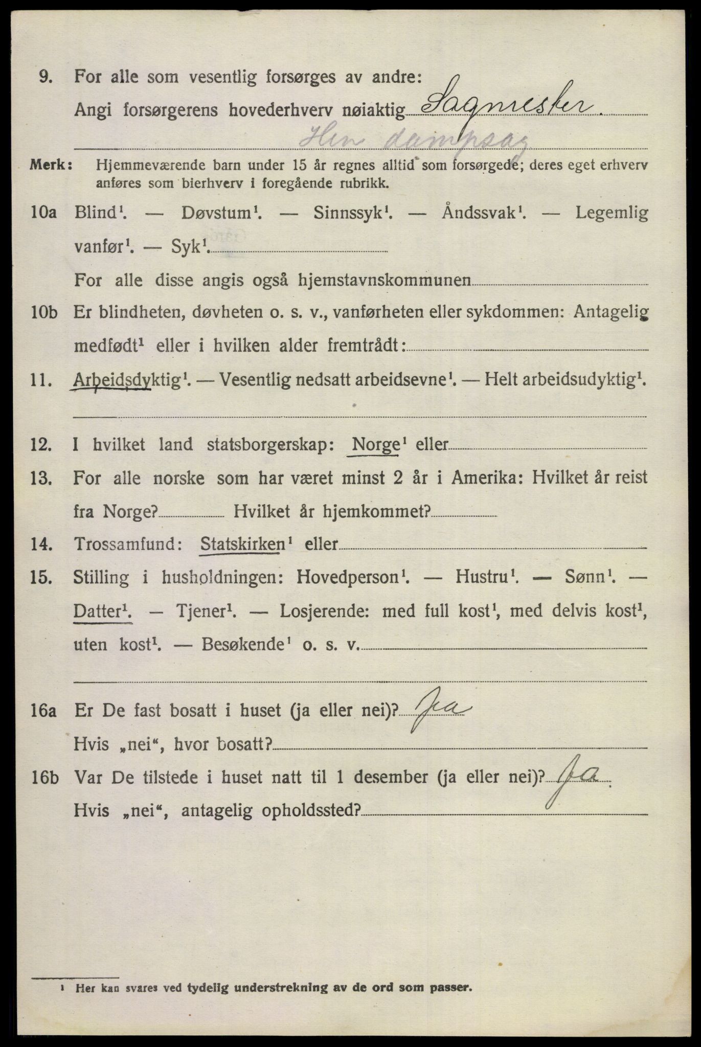 SAKO, 1920 census for Ådal, 1920, p. 2039