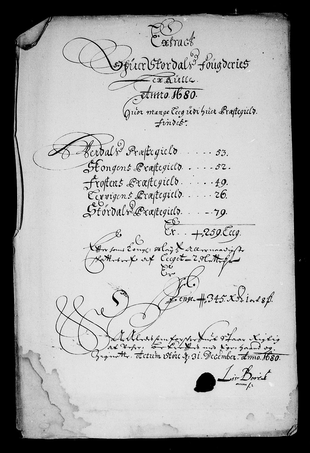 Rentekammeret inntil 1814, Reviderte regnskaper, Stiftamtstueregnskaper, Trondheim stiftamt og Nordland amt, AV/RA-EA-6044/R/Rf/L0058: Trondheim stiftamt, 1680