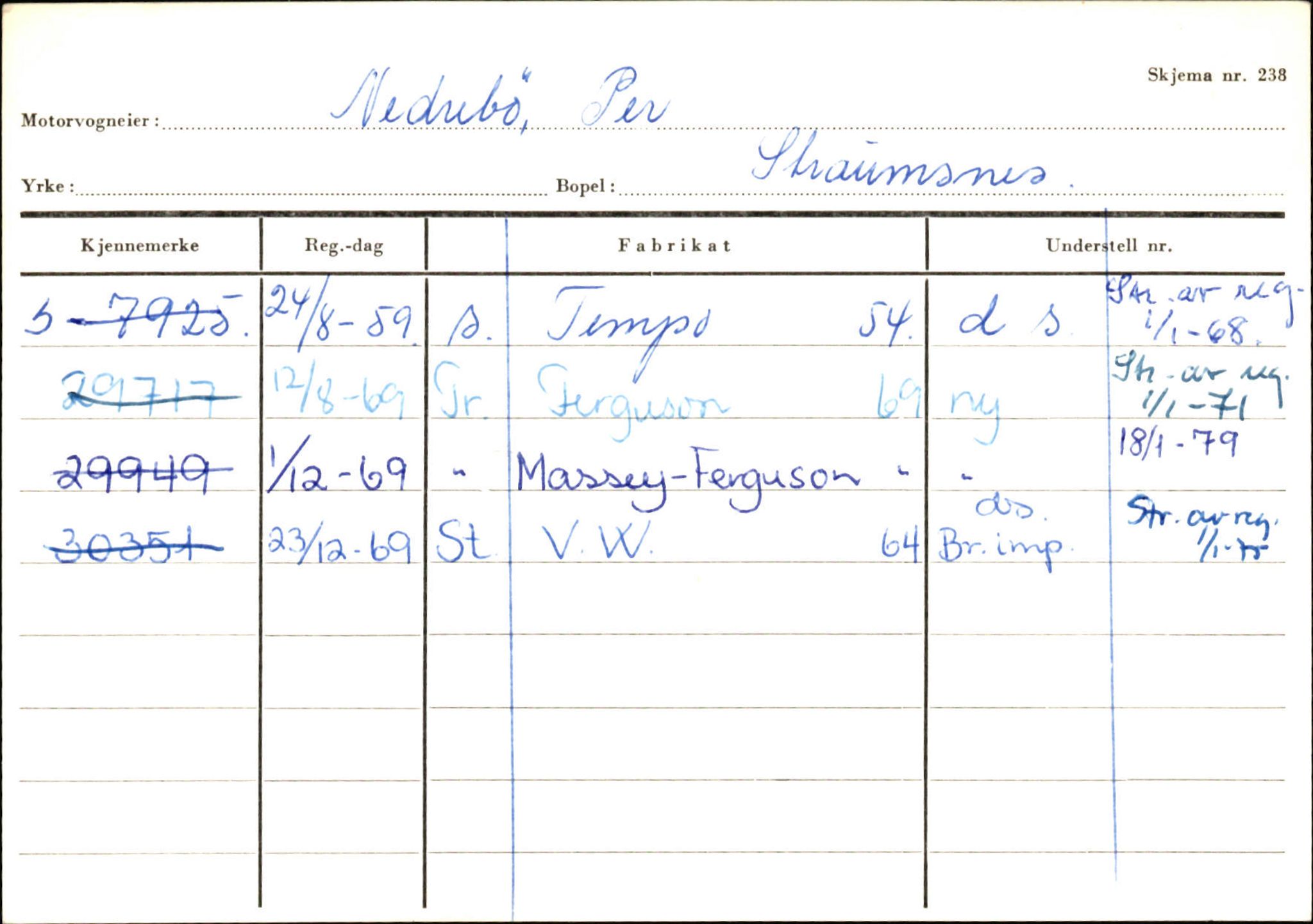 Statens vegvesen, Sogn og Fjordane vegkontor, AV/SAB-A-5301/4/F/L0125: Eigarregister Sogndal V-Å. Aurland A-Å. Fjaler A-N, 1945-1975, p. 2631