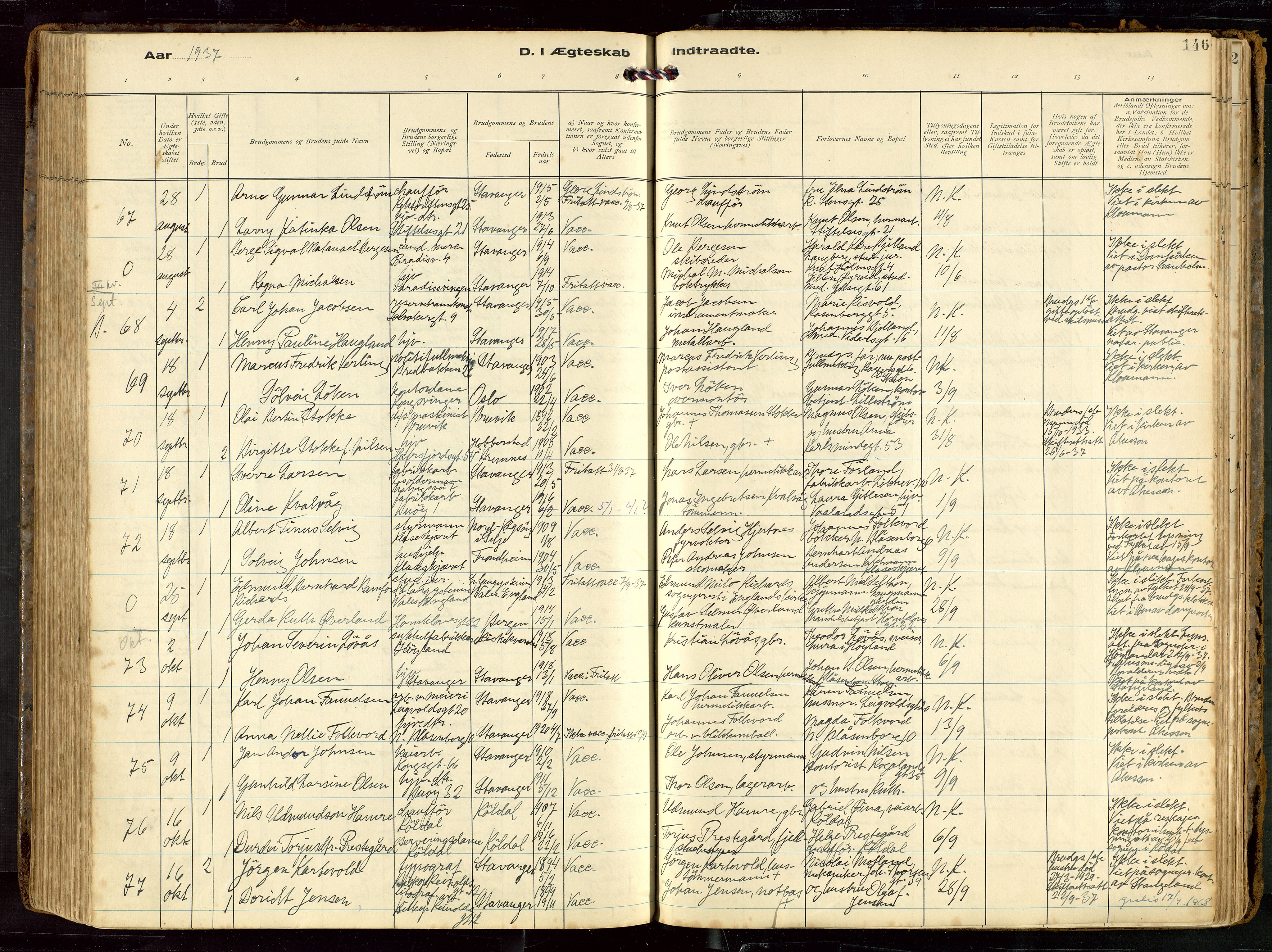 St. Petri sokneprestkontor, AV/SAST-A-101813/002/D/L0002: Parish register (official) no. A 27, 1921-1942, p. 146