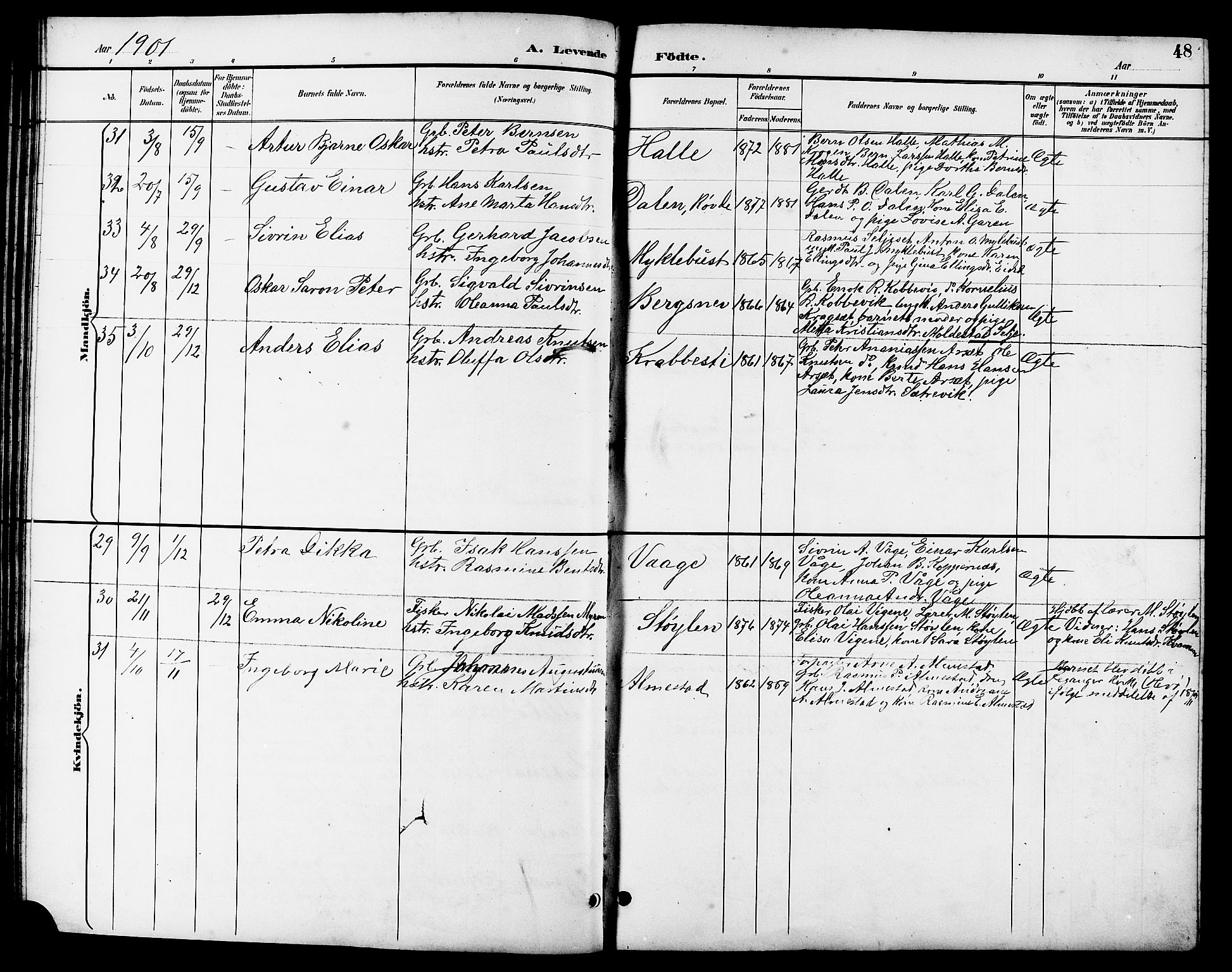 Ministerialprotokoller, klokkerbøker og fødselsregistre - Møre og Romsdal, AV/SAT-A-1454/503/L0049: Parish register (copy) no. 503C04, 1894-1915, p. 48