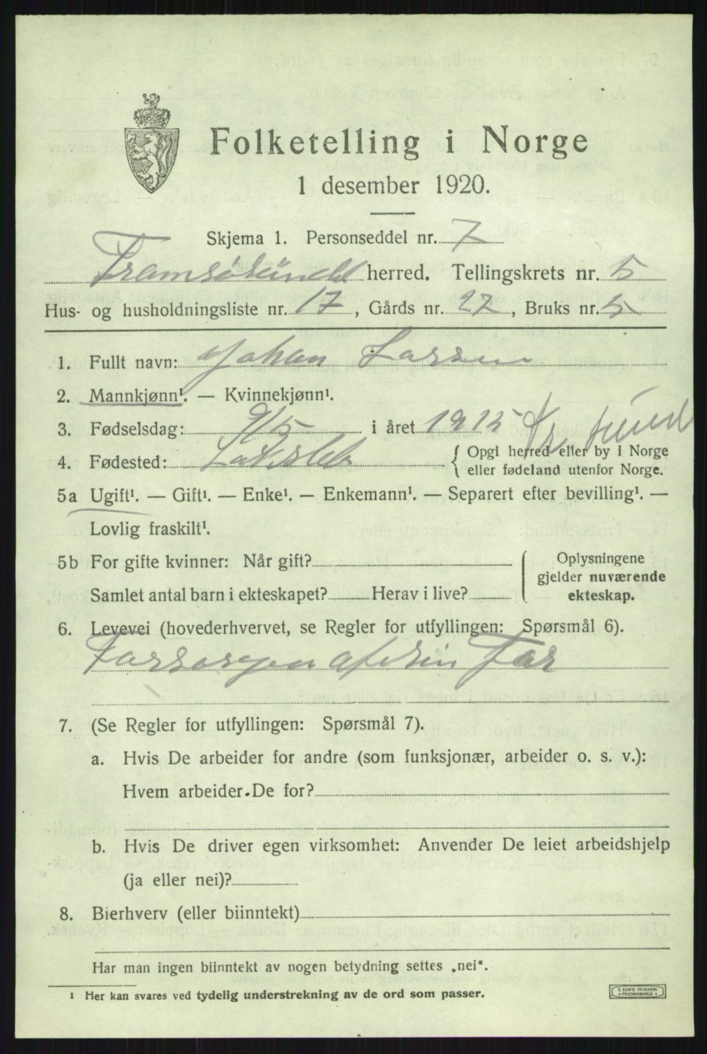 SATØ, 1920 census for Tromsøysund, 1920, p. 4934