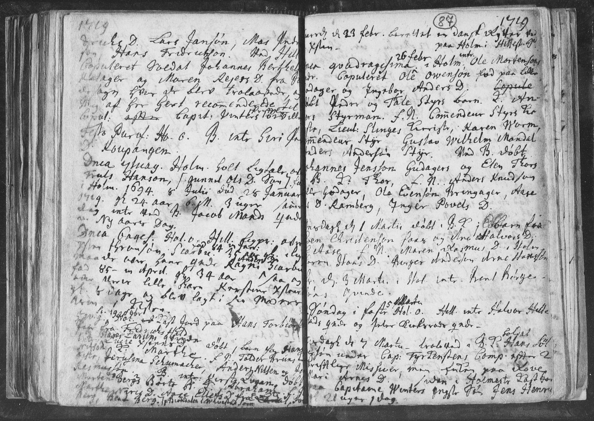 Botne kirkebøker, AV/SAKO-A-340/F/Fa/L0001b: Parish register (official) no. I 1B, 1707-1722, p. 87