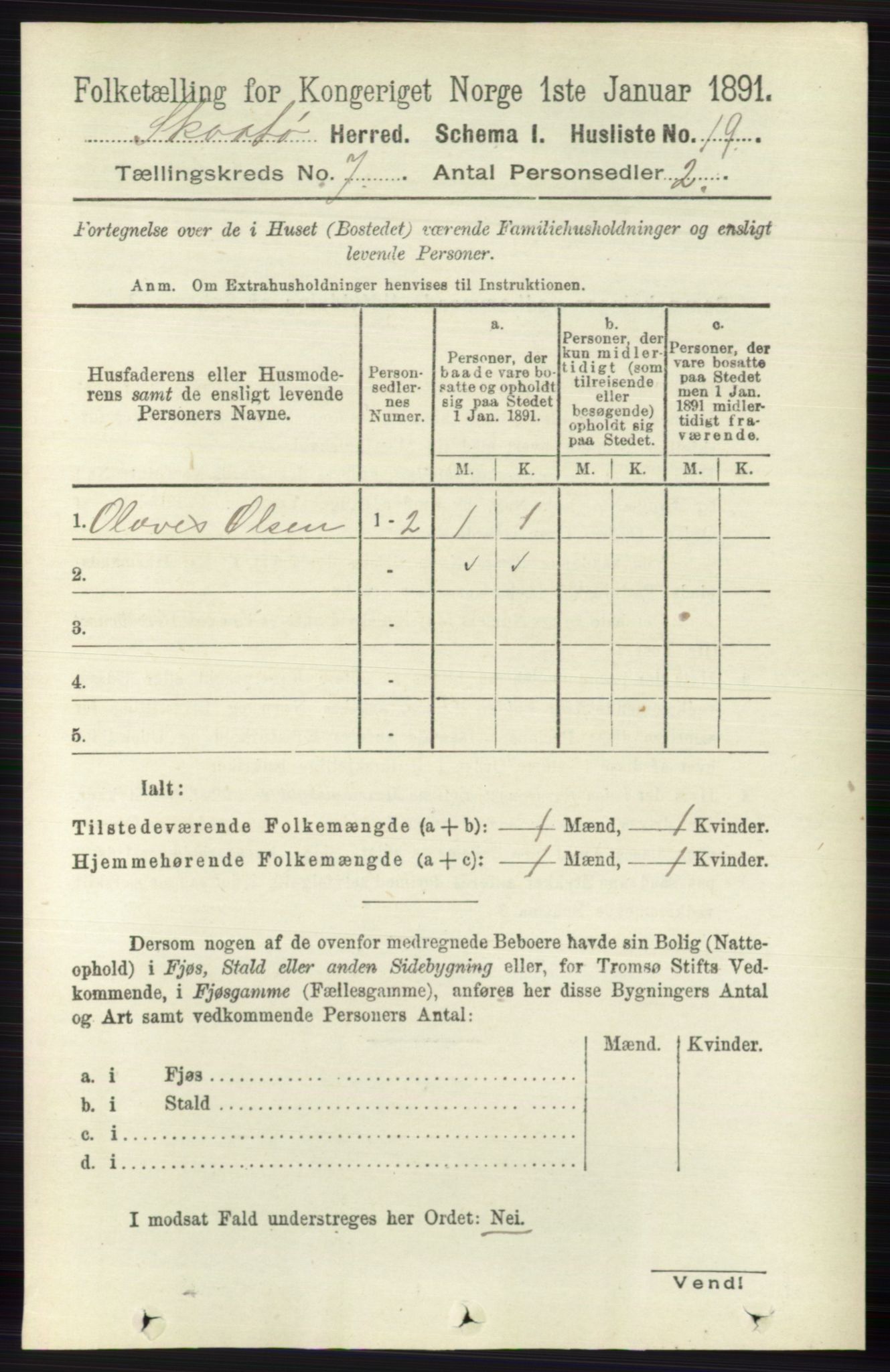 RA, 1891 census for 0815 Skåtøy, 1891, p. 3016