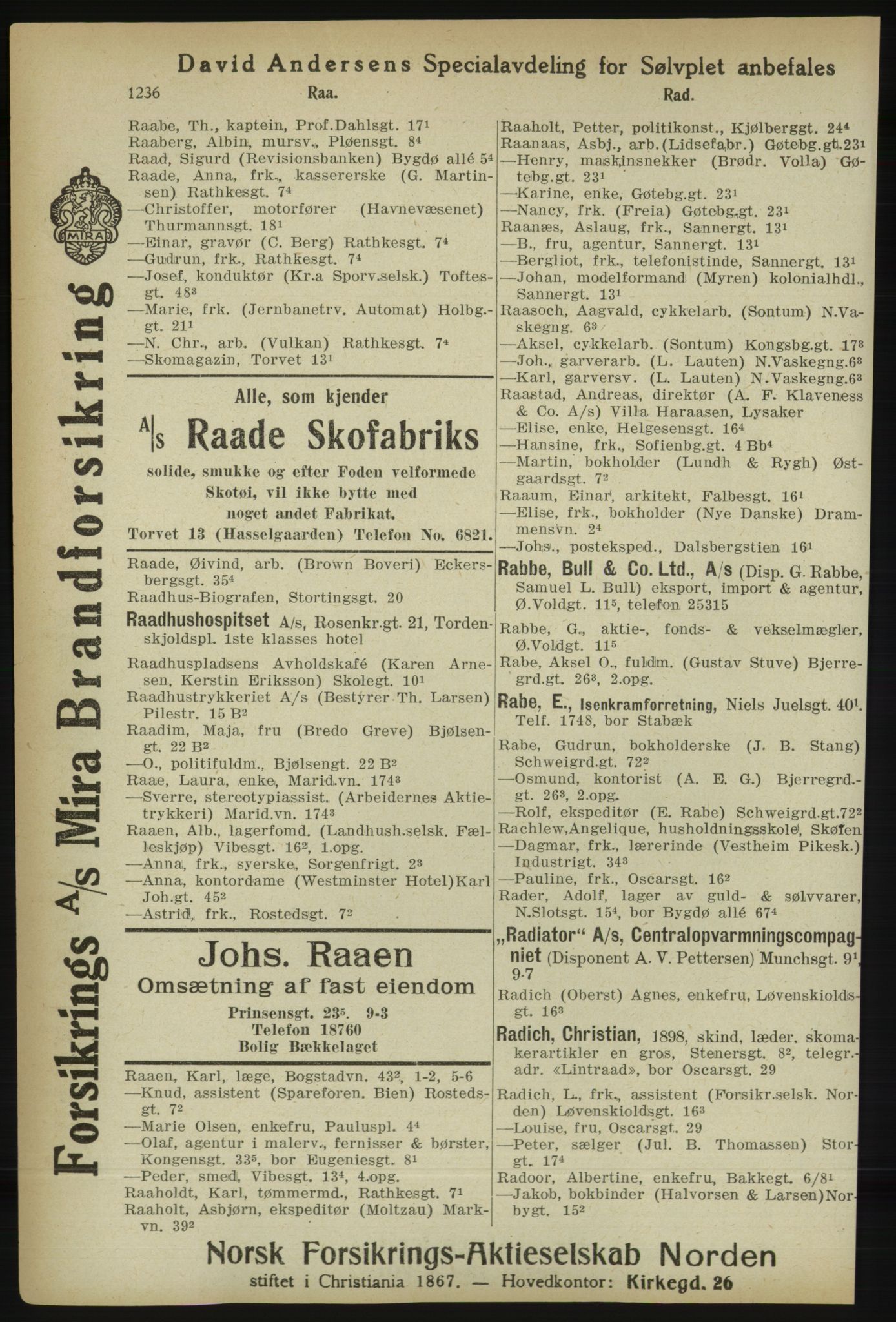Kristiania/Oslo adressebok, PUBL/-, 1918, p. 1261