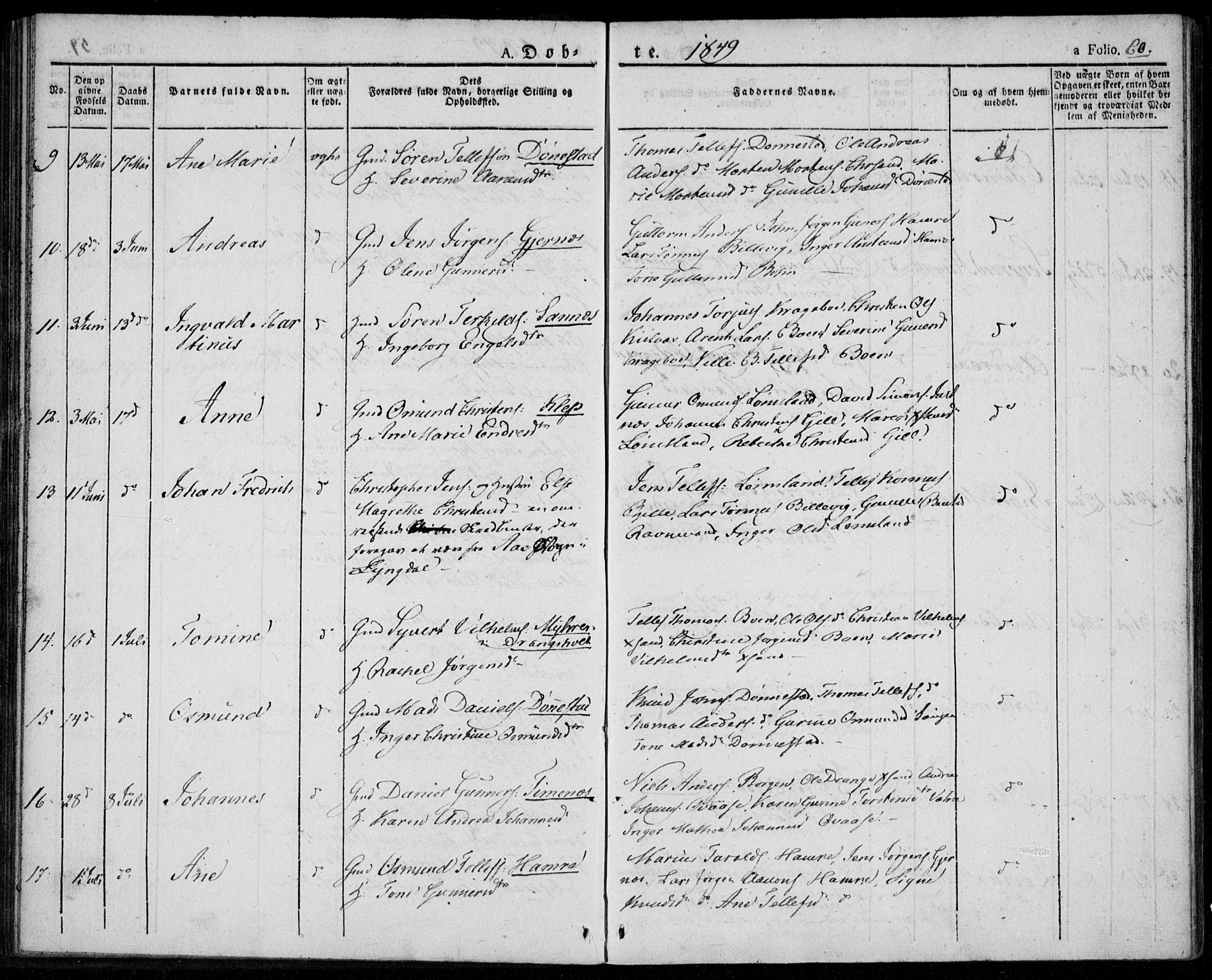 Tveit sokneprestkontor, AV/SAK-1111-0043/F/Fa/L0003: Parish register (official) no. A 3, 1829-1852, p. 60