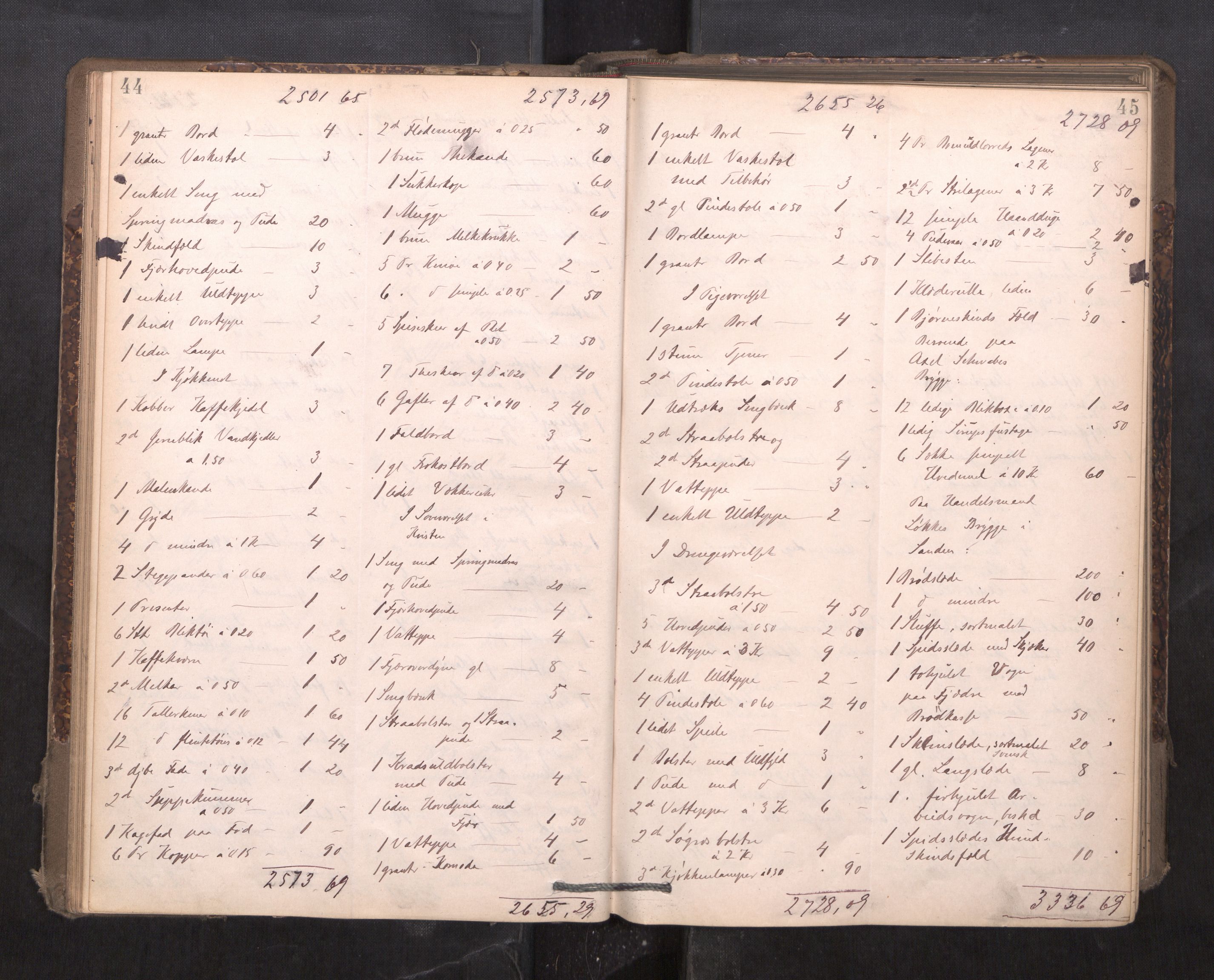 Trondheim byfogd, AV/SAT-A-0003/1/3/3C/L0015: Skifteregistreringsprotokoll - 24/2-21/3 (u/ register), 1893-1899, p. 44-45