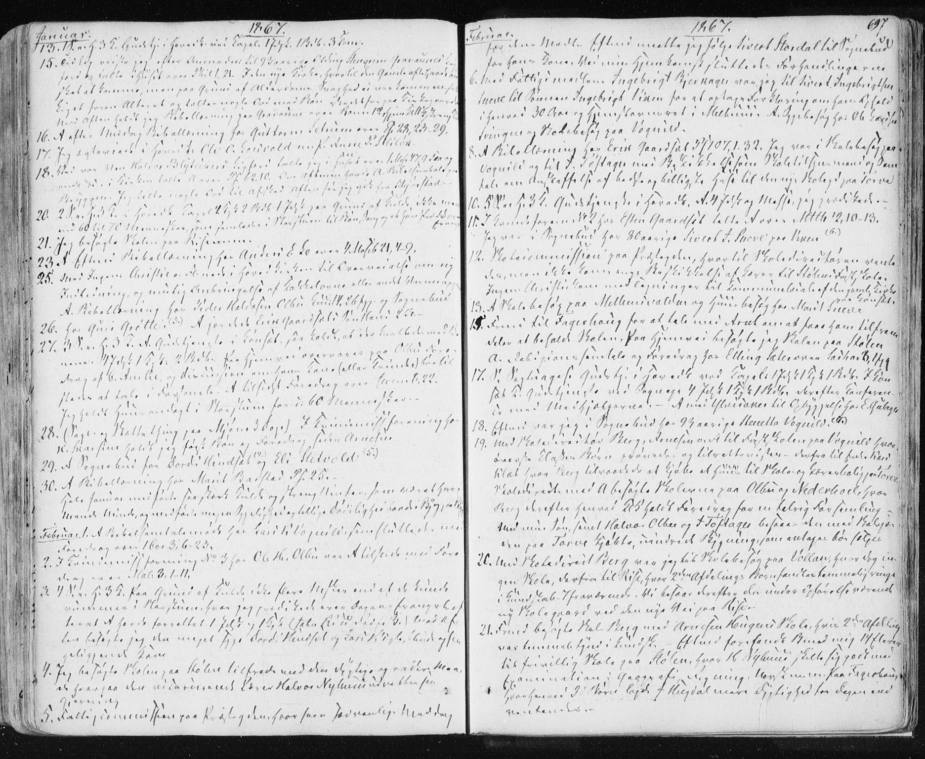 Ministerialprotokoller, klokkerbøker og fødselsregistre - Sør-Trøndelag, SAT/A-1456/678/L0899: Parish register (official) no. 678A08, 1848-1872, p. 697