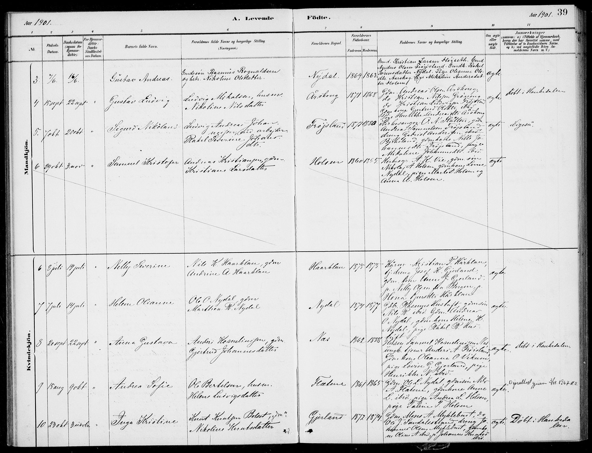 Førde sokneprestembete, AV/SAB-A-79901/H/Haa/Haac/L0001: Parish register (official) no. C  1, 1881-1920, p. 39