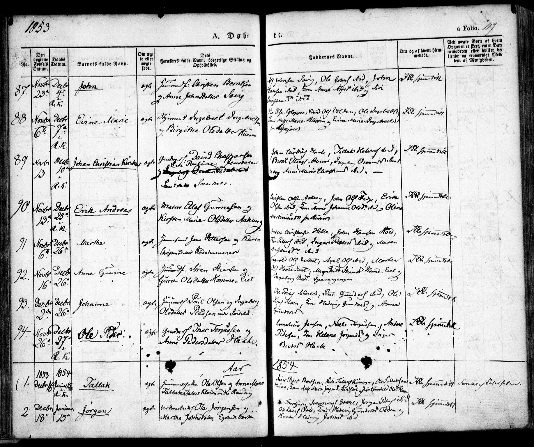 Søndeled sokneprestkontor, SAK/1111-0038/F/Fa/L0002: Parish register (official) no. A 2, 1839-1860, p. 117