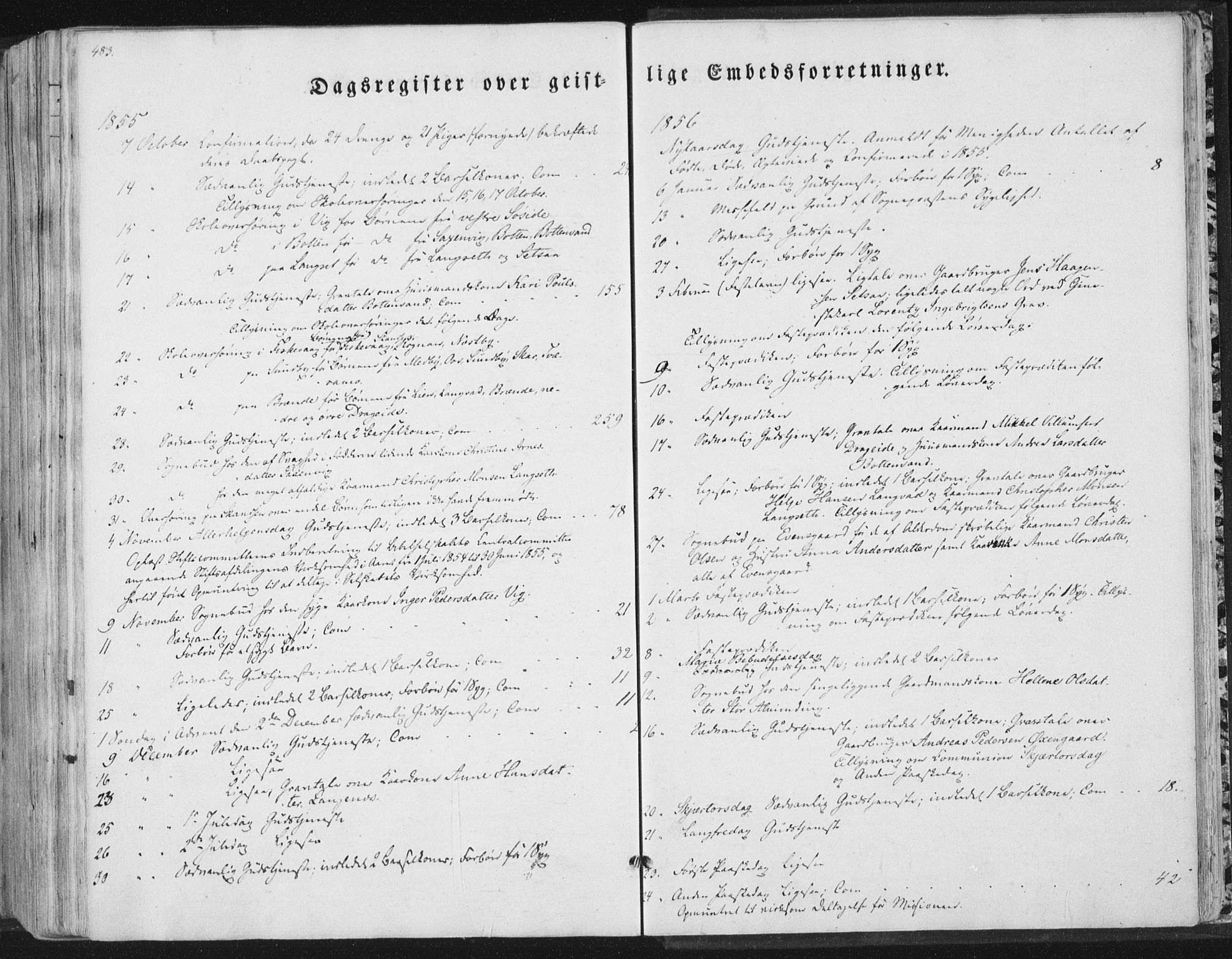 Ministerialprotokoller, klokkerbøker og fødselsregistre - Nordland, SAT/A-1459/847/L0667: Parish register (official) no. 847A07, 1842-1871, p. 483