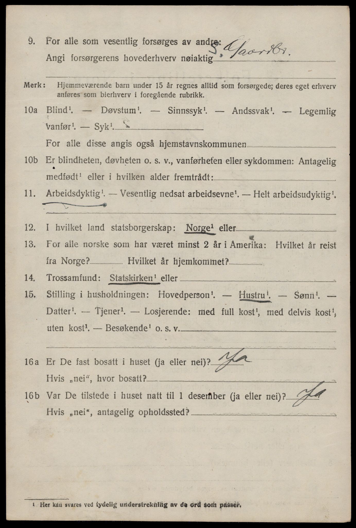 SAST, 1920 census for Sokndal, 1920, p. 2100