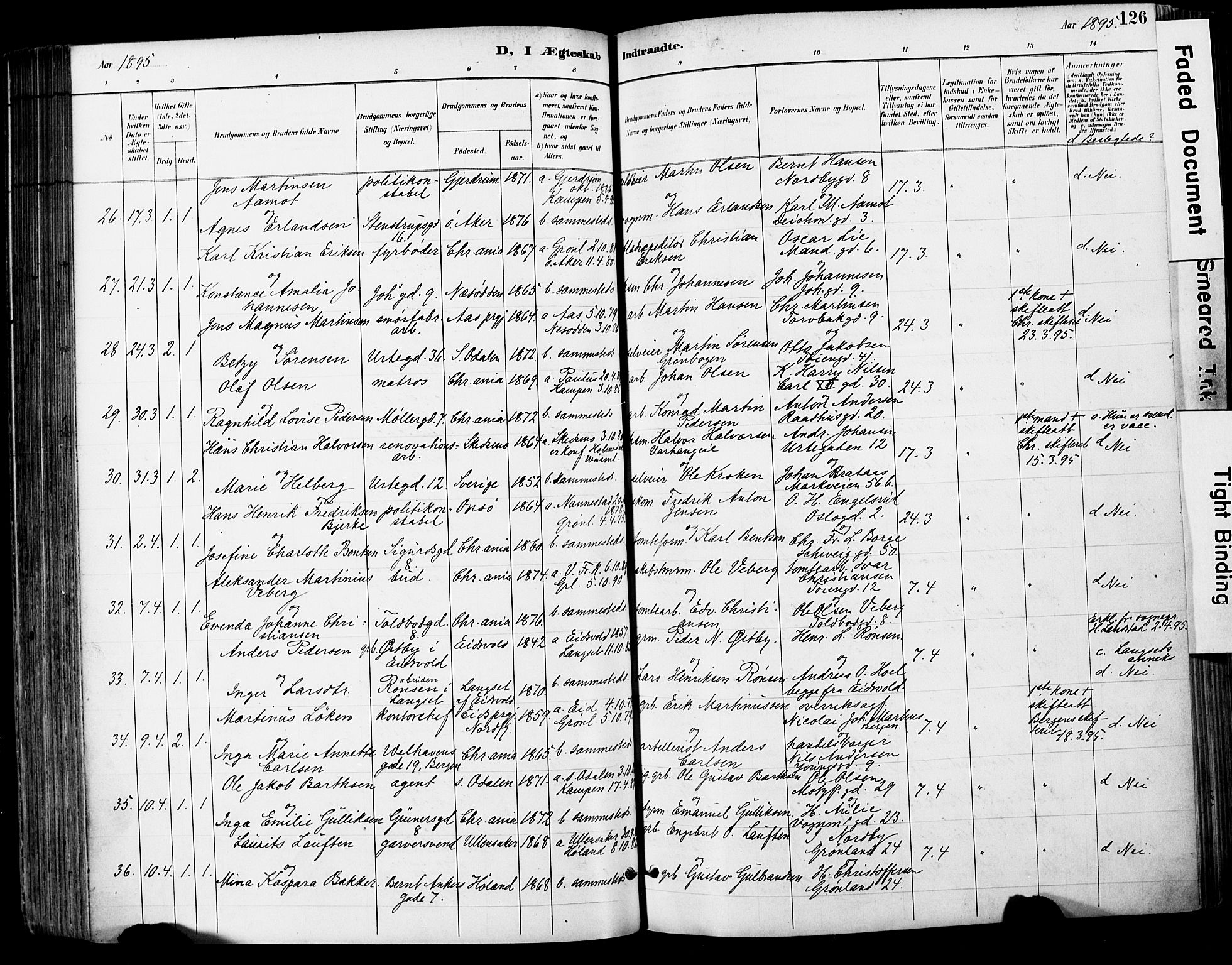 Grønland prestekontor Kirkebøker, AV/SAO-A-10848/F/Fa/L0013: Parish register (official) no. 13, 1887-1906, p. 126