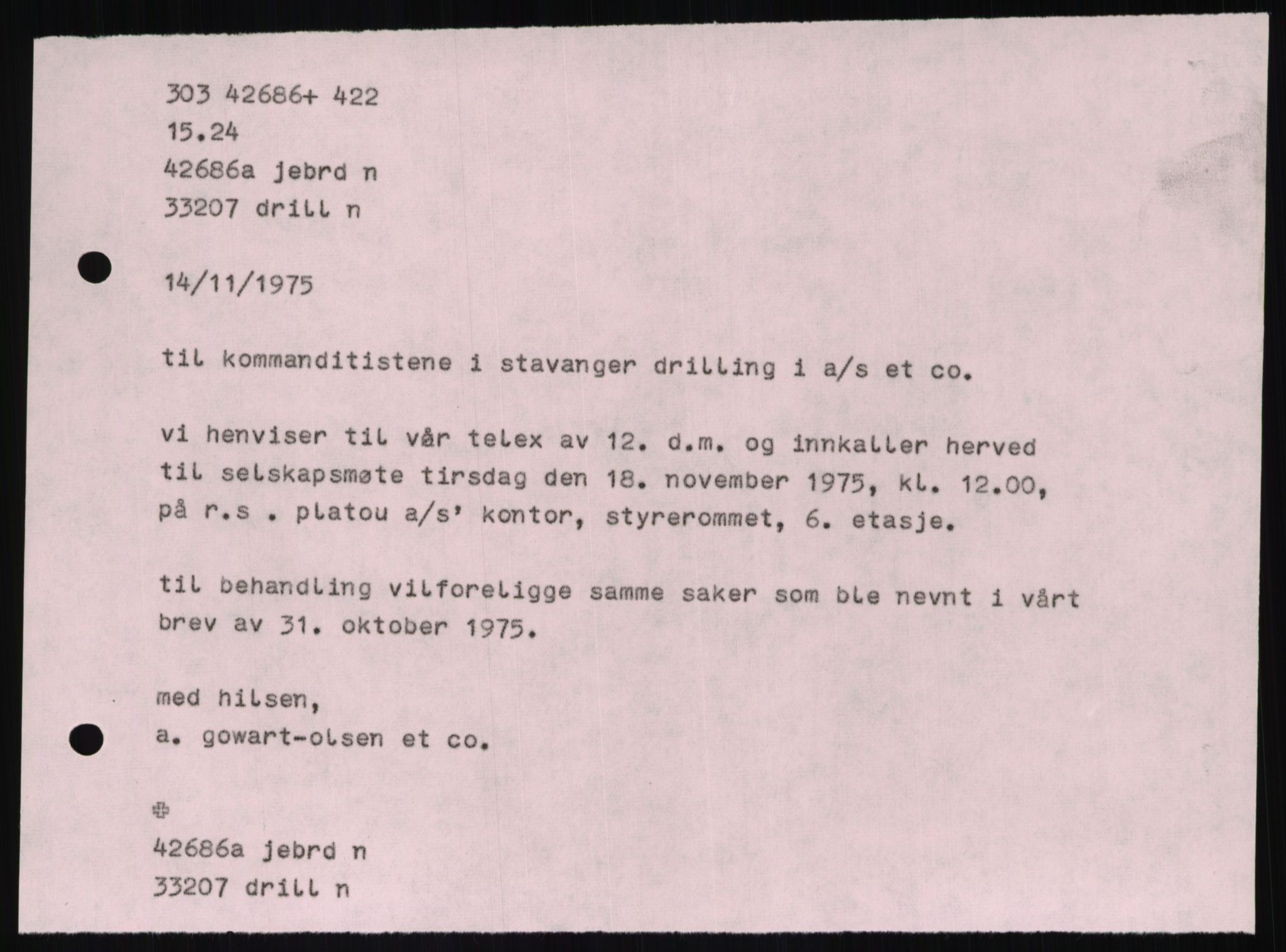 Pa 1503 - Stavanger Drilling AS, AV/SAST-A-101906/D/L0006: Korrespondanse og saksdokumenter, 1974-1984, p. 816