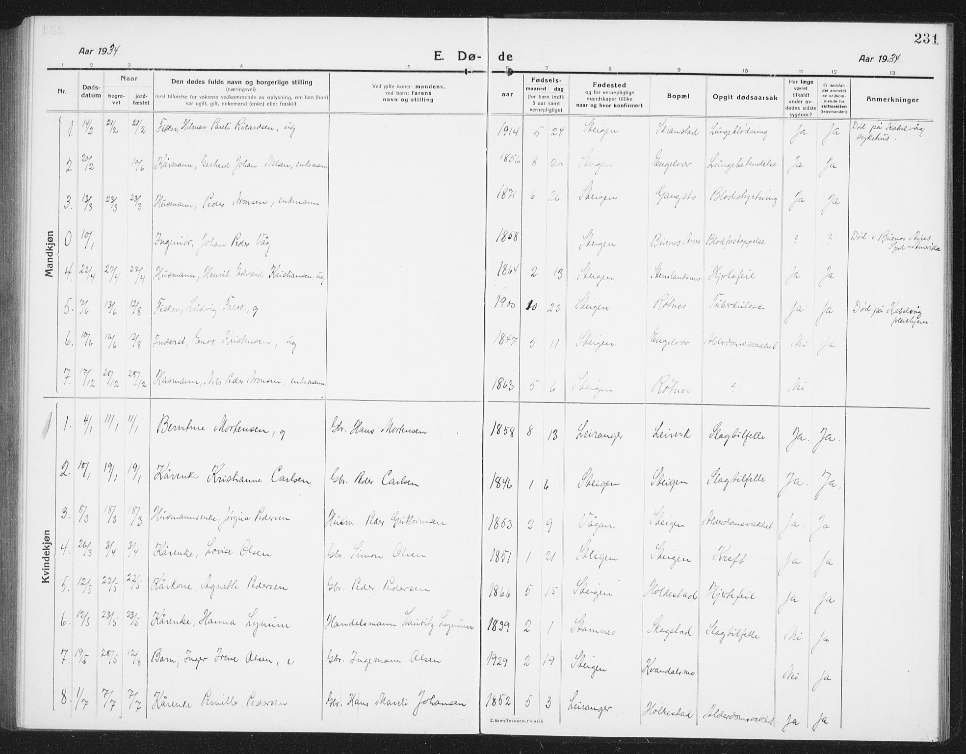 Ministerialprotokoller, klokkerbøker og fødselsregistre - Nordland, AV/SAT-A-1459/855/L0817: Parish register (copy) no. 855C06, 1917-1934, p. 231