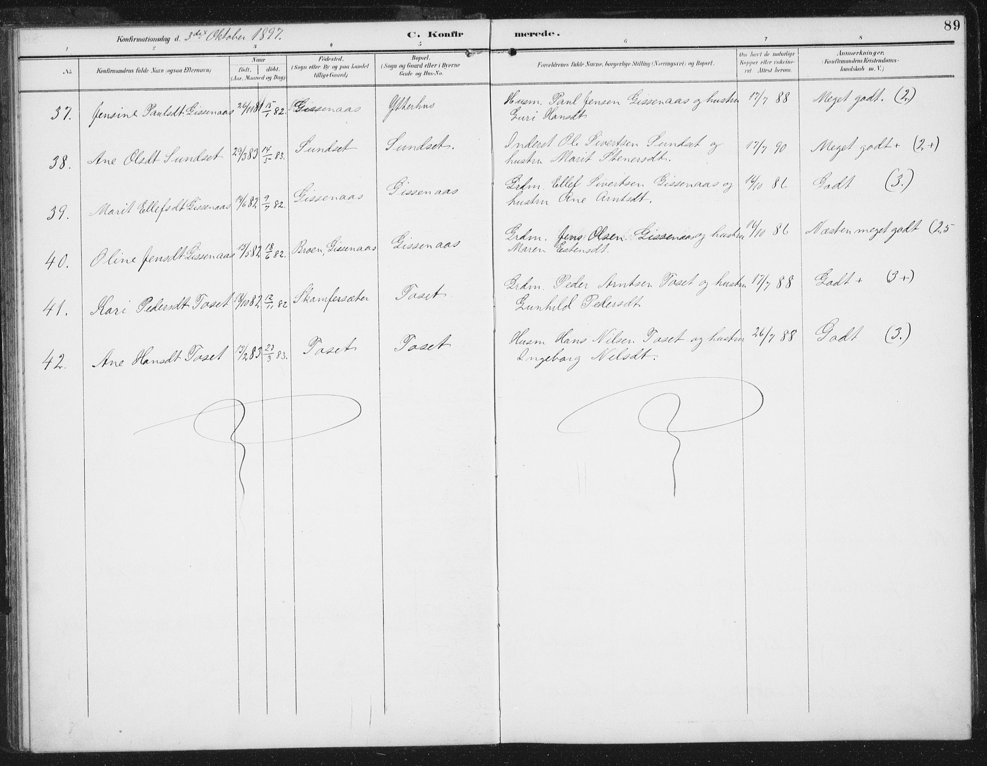 Ministerialprotokoller, klokkerbøker og fødselsregistre - Sør-Trøndelag, SAT/A-1456/674/L0872: Parish register (official) no. 674A04, 1897-1907, p. 89