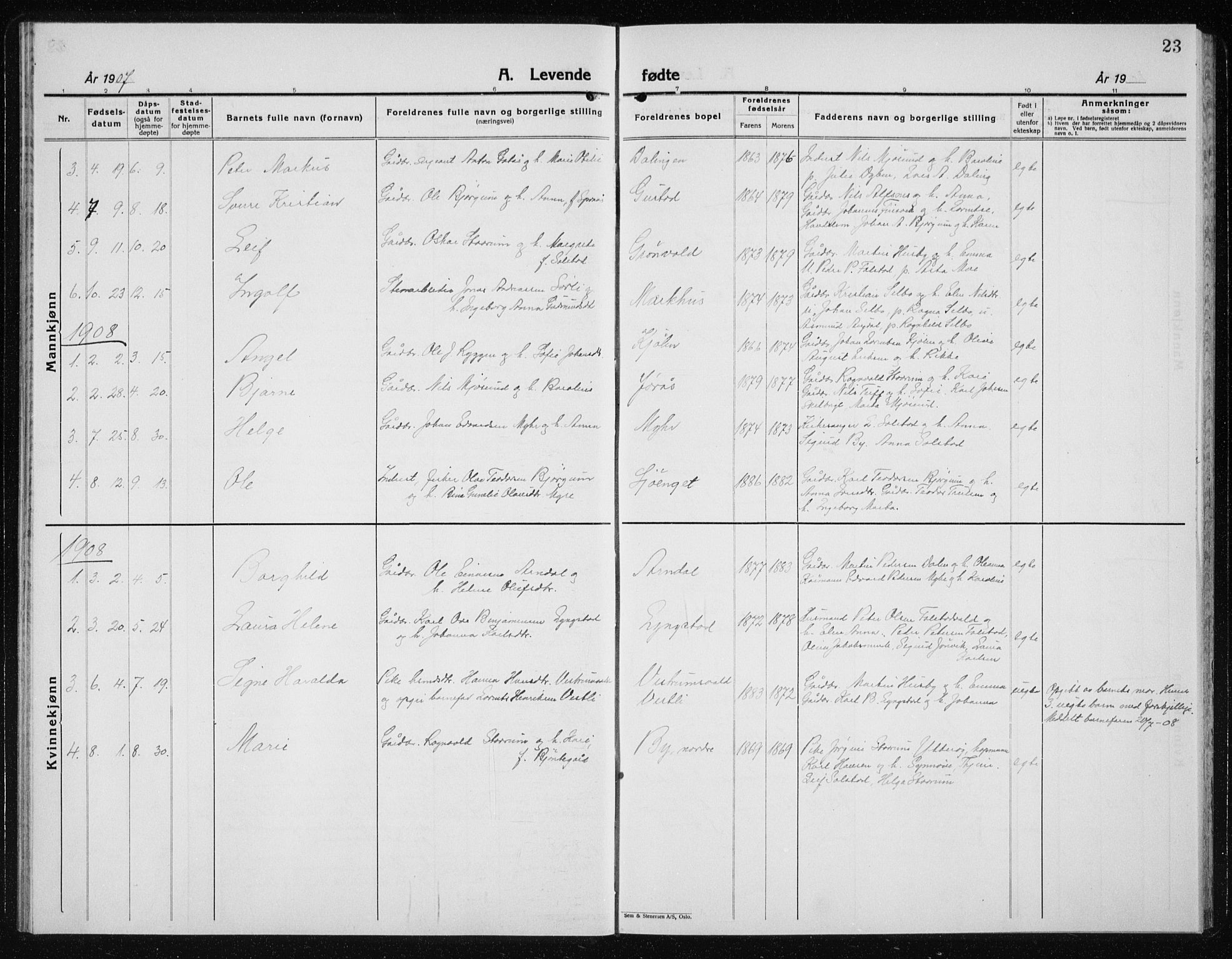 Ministerialprotokoller, klokkerbøker og fødselsregistre - Nord-Trøndelag, SAT/A-1458/719/L0180: Parish register (copy) no. 719C01, 1878-1940, p. 23