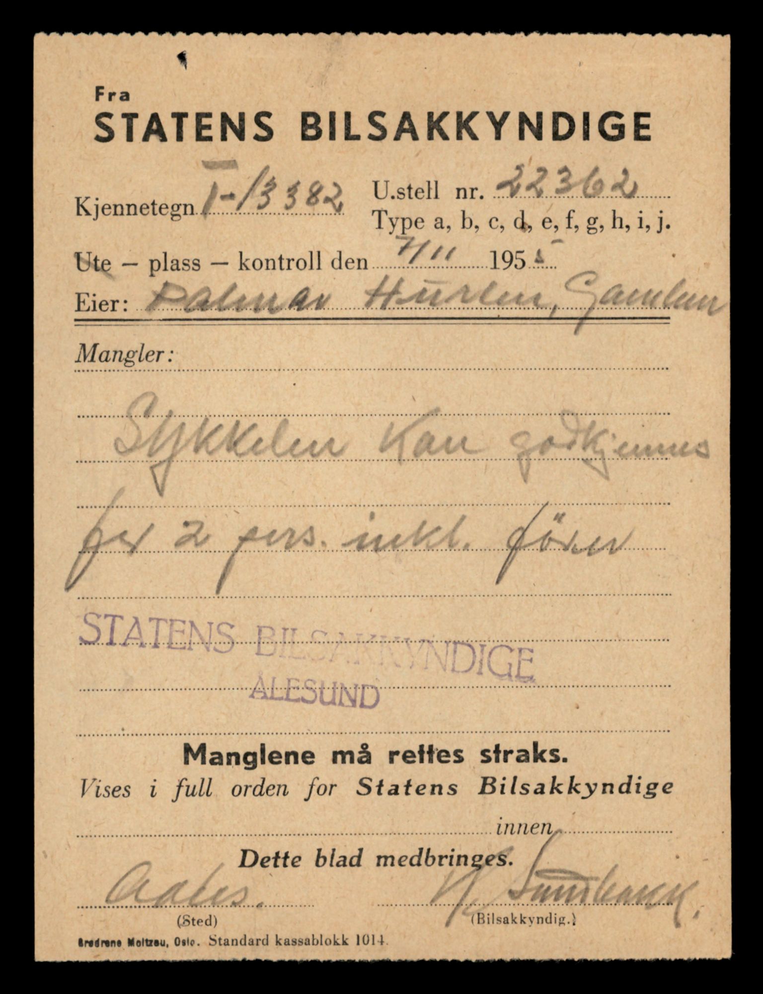 Møre og Romsdal vegkontor - Ålesund trafikkstasjon, AV/SAT-A-4099/F/Fe/L0039: Registreringskort for kjøretøy T 13361 - T 13530, 1927-1998, p. 343