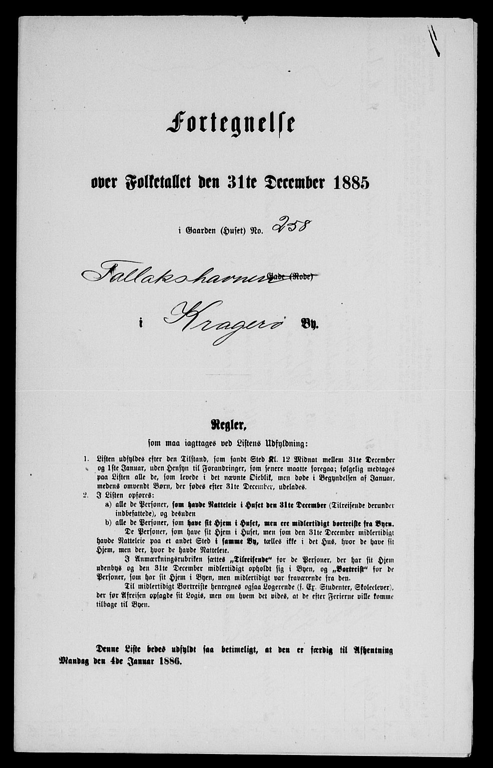 SAKO, 1885 census for 0801 Kragerø, 1885, p. 427