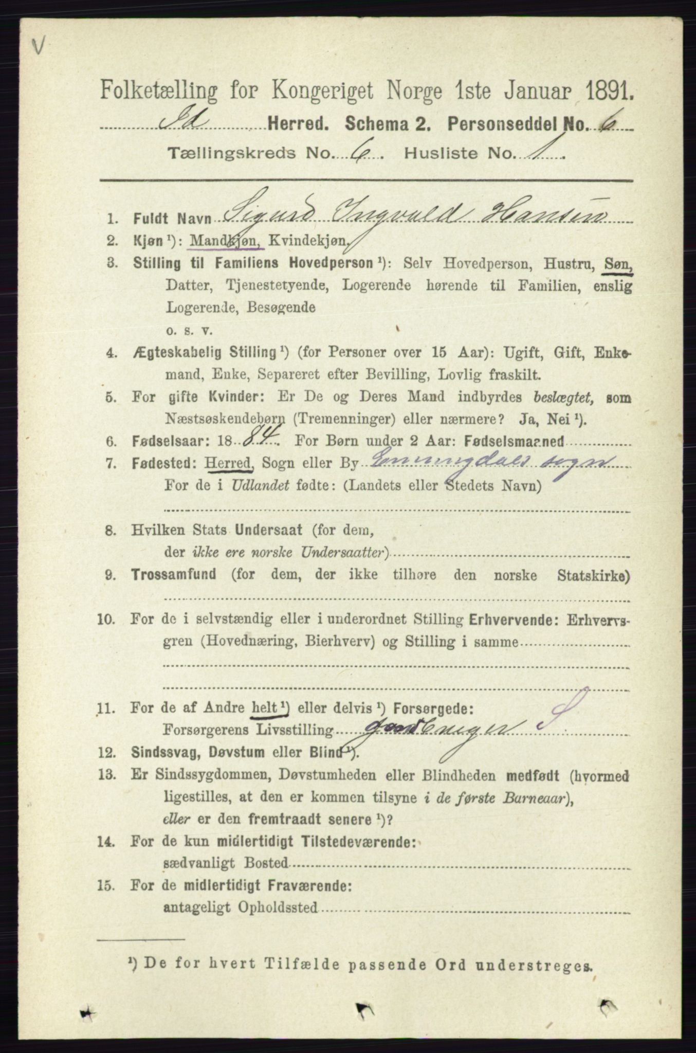 RA, 1891 census for 0117 Idd, 1891, p. 3579