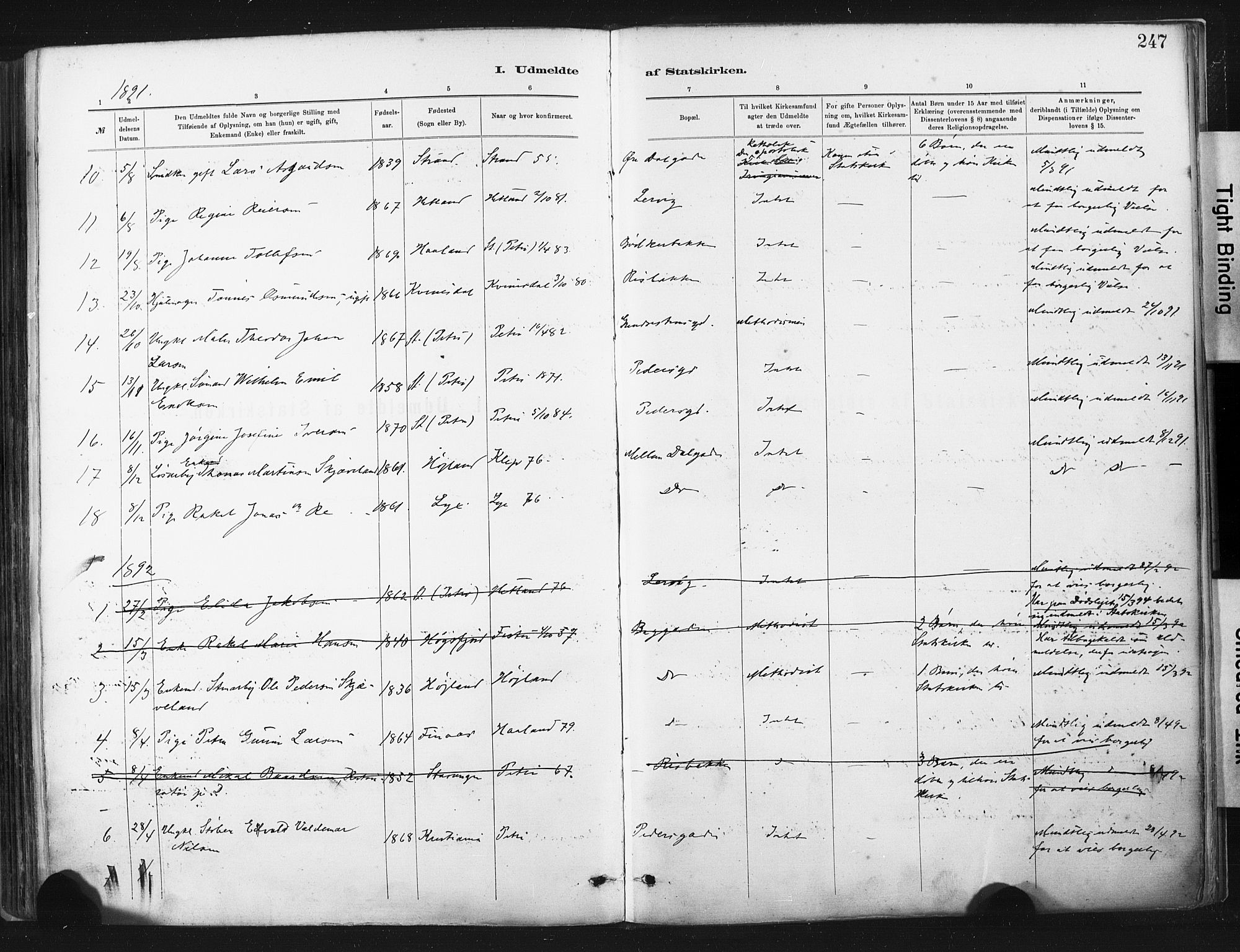 St. Johannes sokneprestkontor, SAST/A-101814/001/30/30BA/L0003: Parish register (official) no. A 3, 1885-1910, p. 247