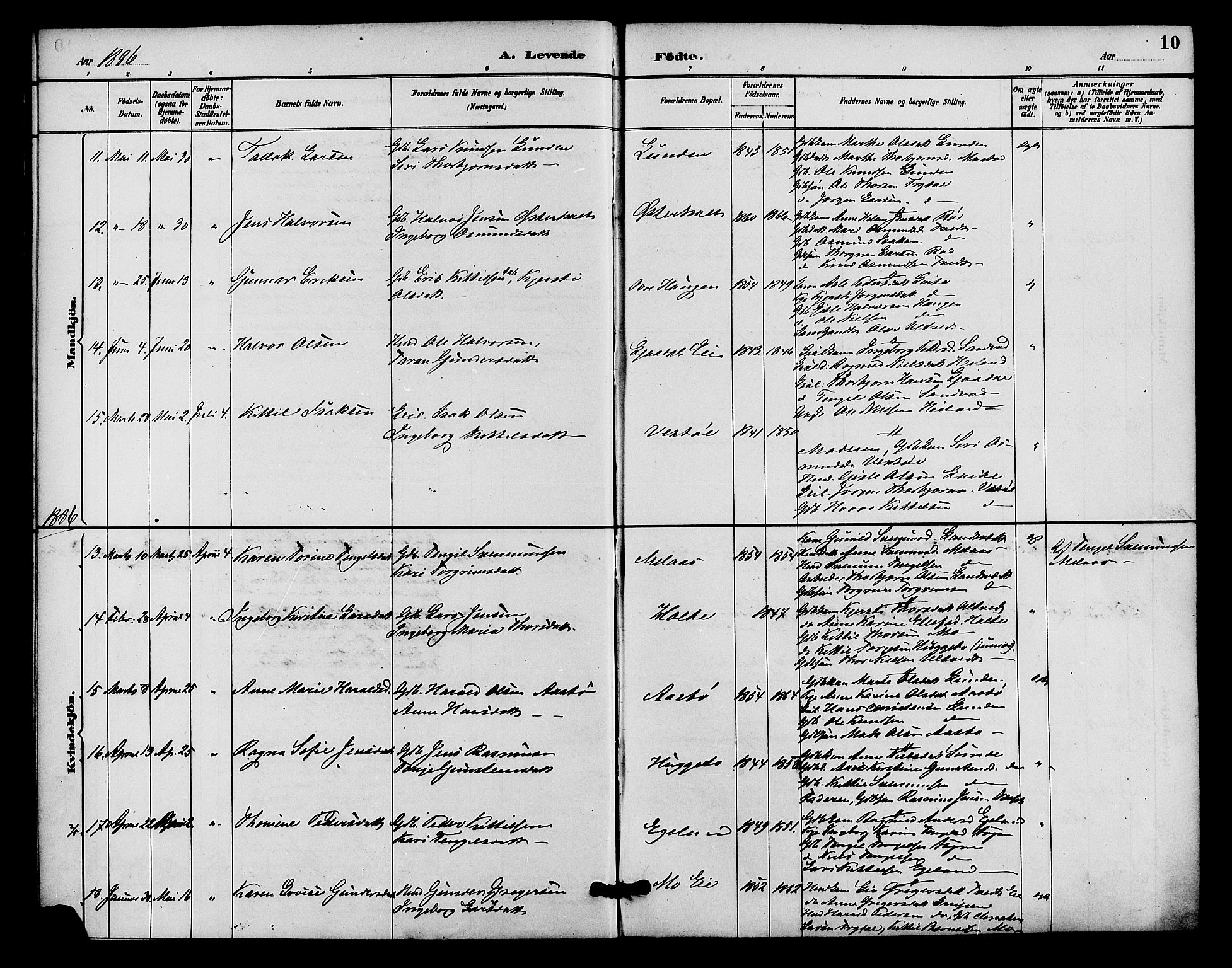 Gjerstad sokneprestkontor, AV/SAK-1111-0014/F/Fa/Faa/L0009: Parish register (official) no. A 9, 1885-1890, p. 10