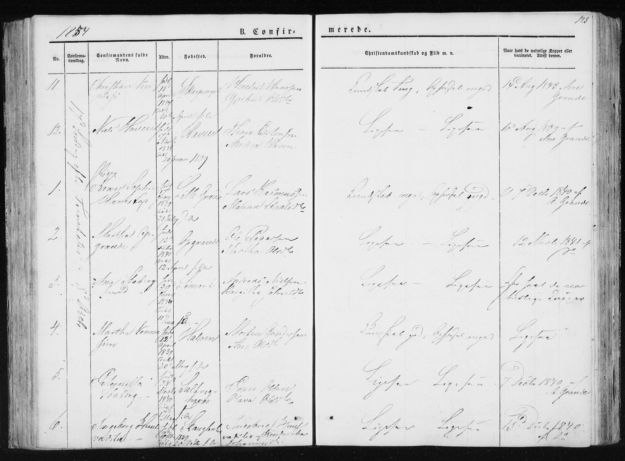 Ministerialprotokoller, klokkerbøker og fødselsregistre - Nord-Trøndelag, SAT/A-1458/733/L0323: Parish register (official) no. 733A02, 1843-1870, p. 125