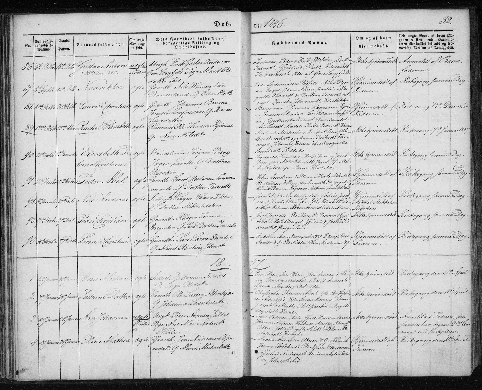 Ministerialprotokoller, klokkerbøker og fødselsregistre - Nordland, AV/SAT-A-1459/827/L0391: Parish register (official) no. 827A03, 1842-1852, p. 32